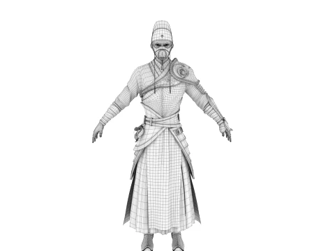Martial arts character 3D Model