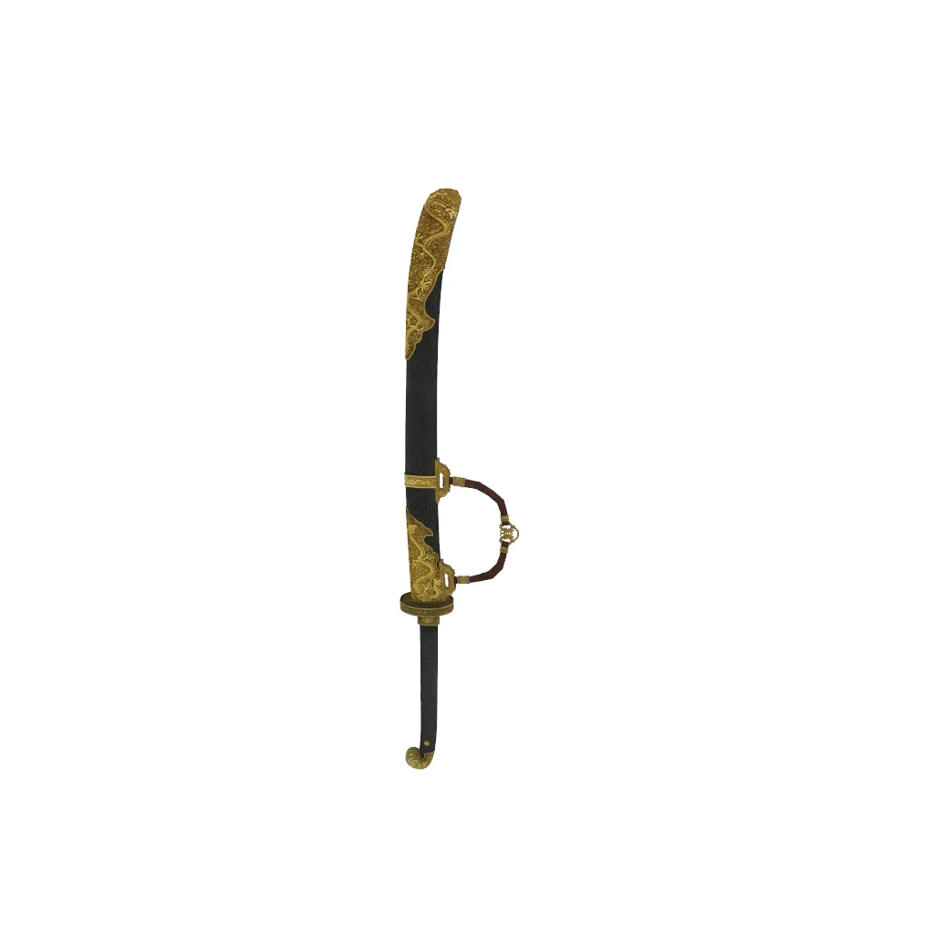 Golden knife 3D Model .c4d .max .obj .3ds .fbx .stl .blend 