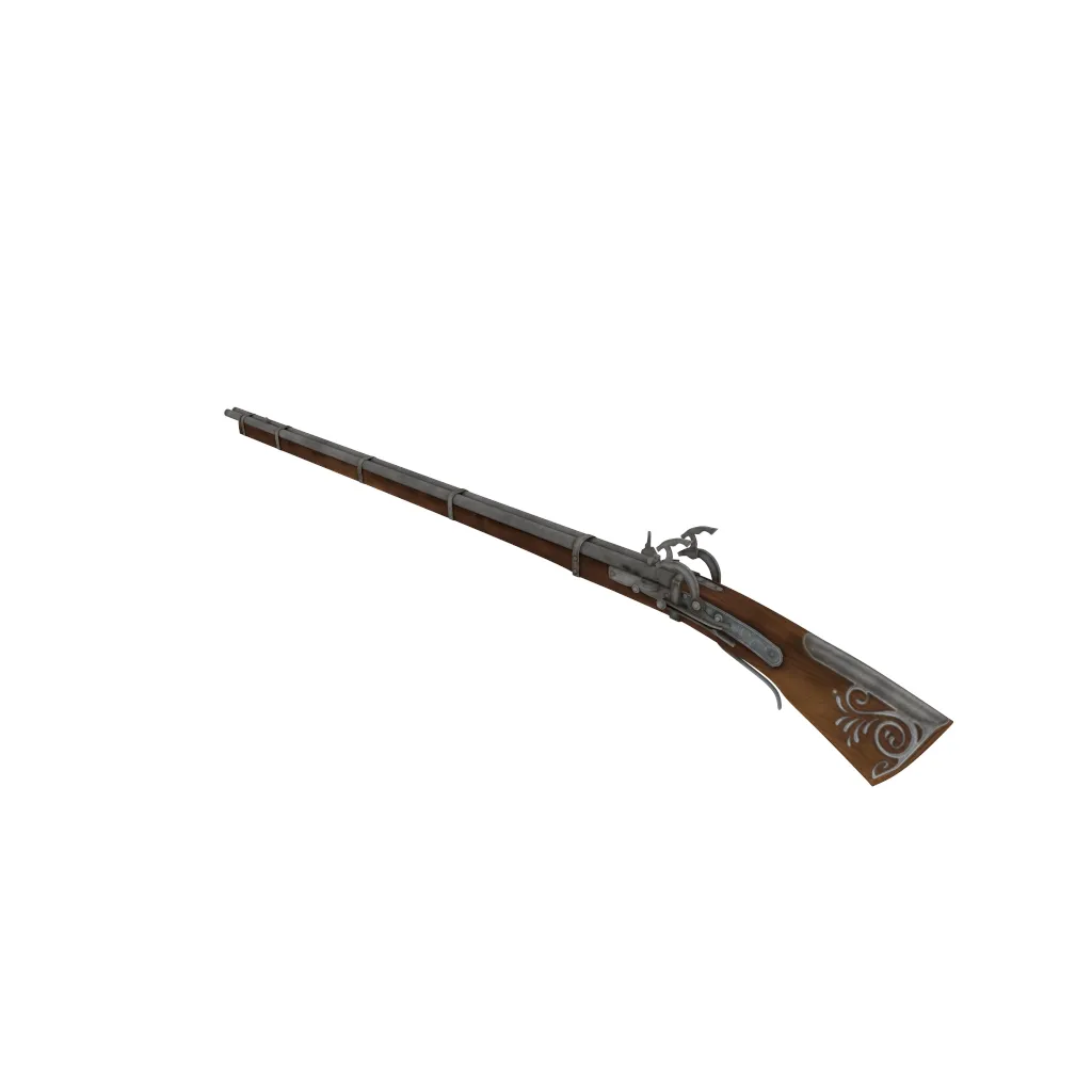 Flintlock 3D Model .c4d .max .obj .3ds .fbx .stl .blend 