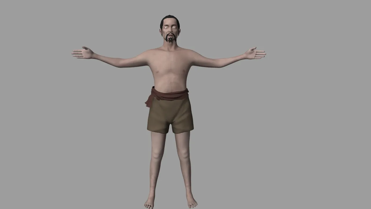 Ancient men 3D Model .c4d .max .obj .3ds .fbx .stl .blend 