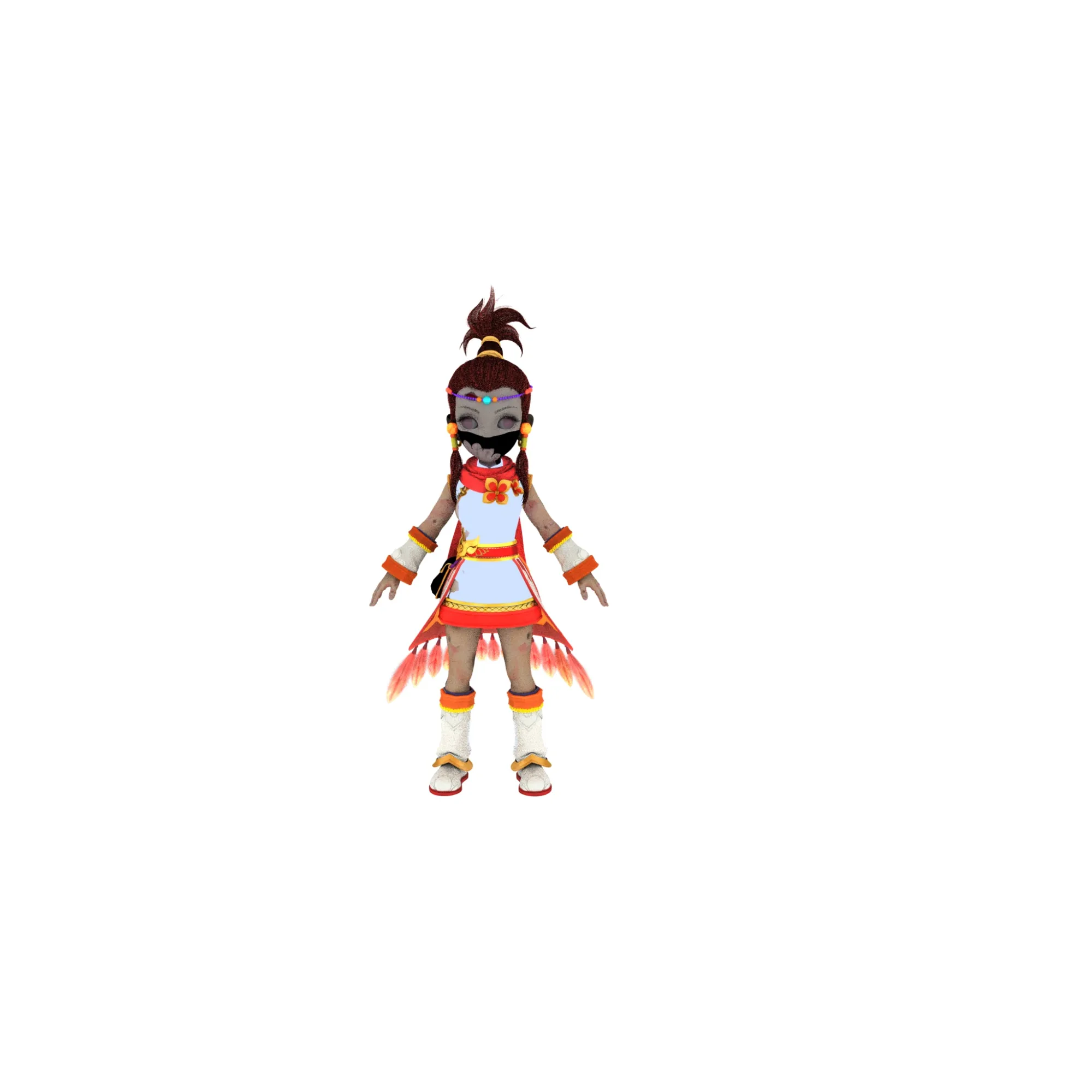 Cartoon Girl 3D Model .c4d .max .obj .3ds .fbx .stl .blend 