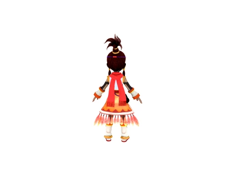 Cartoon Girl 3D Model