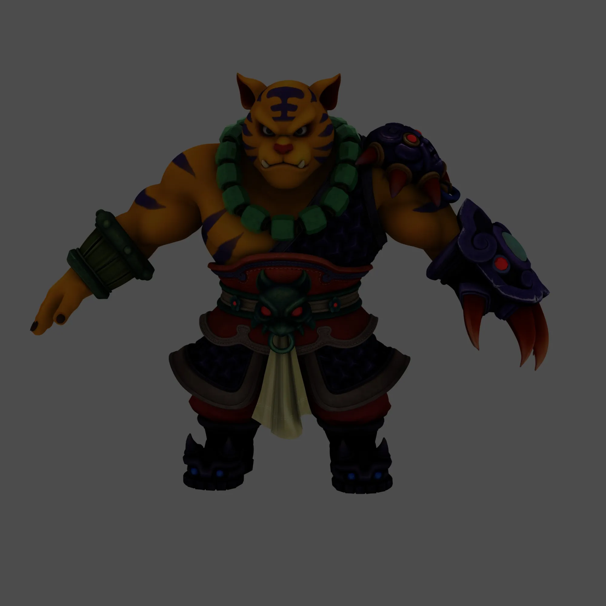 Tiger Warrior 3D Model .c4d .max .obj .3ds .fbx .stl .blend 