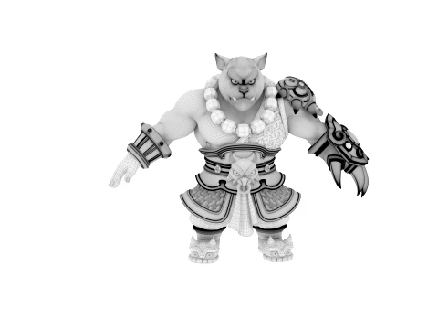 Tiger Warrior 3D Model
