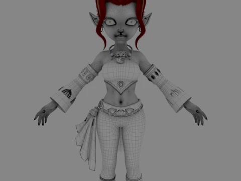 Cartoon Elves 3D Model