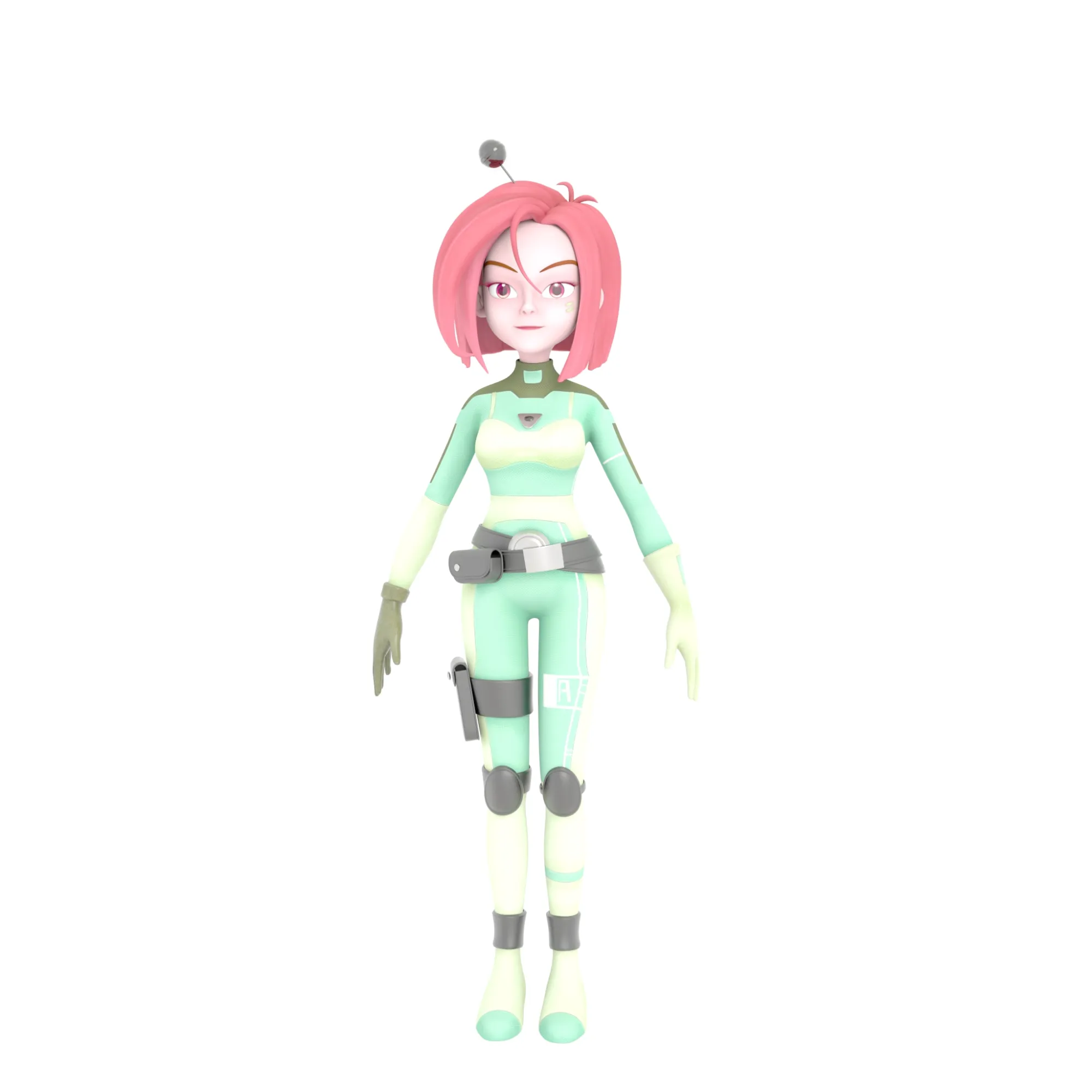 Cartoon Girl 3D Model .c4d .max .obj .3ds .fbx .stl .blend 