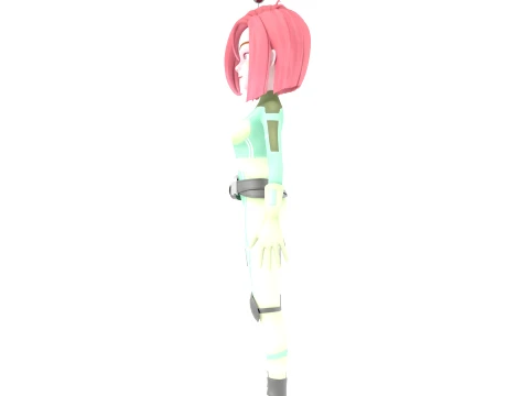 Cartoon Girl 3D Model