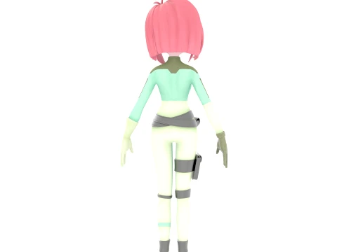 Cartoon Girl 3D Model