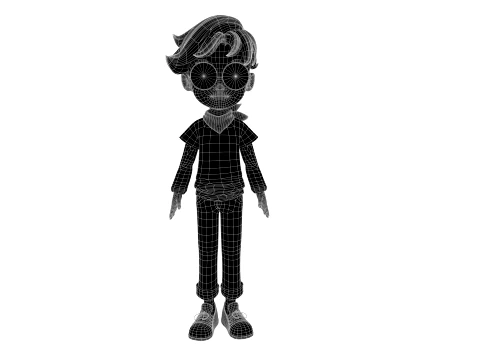Cartoon Girl 3D Model