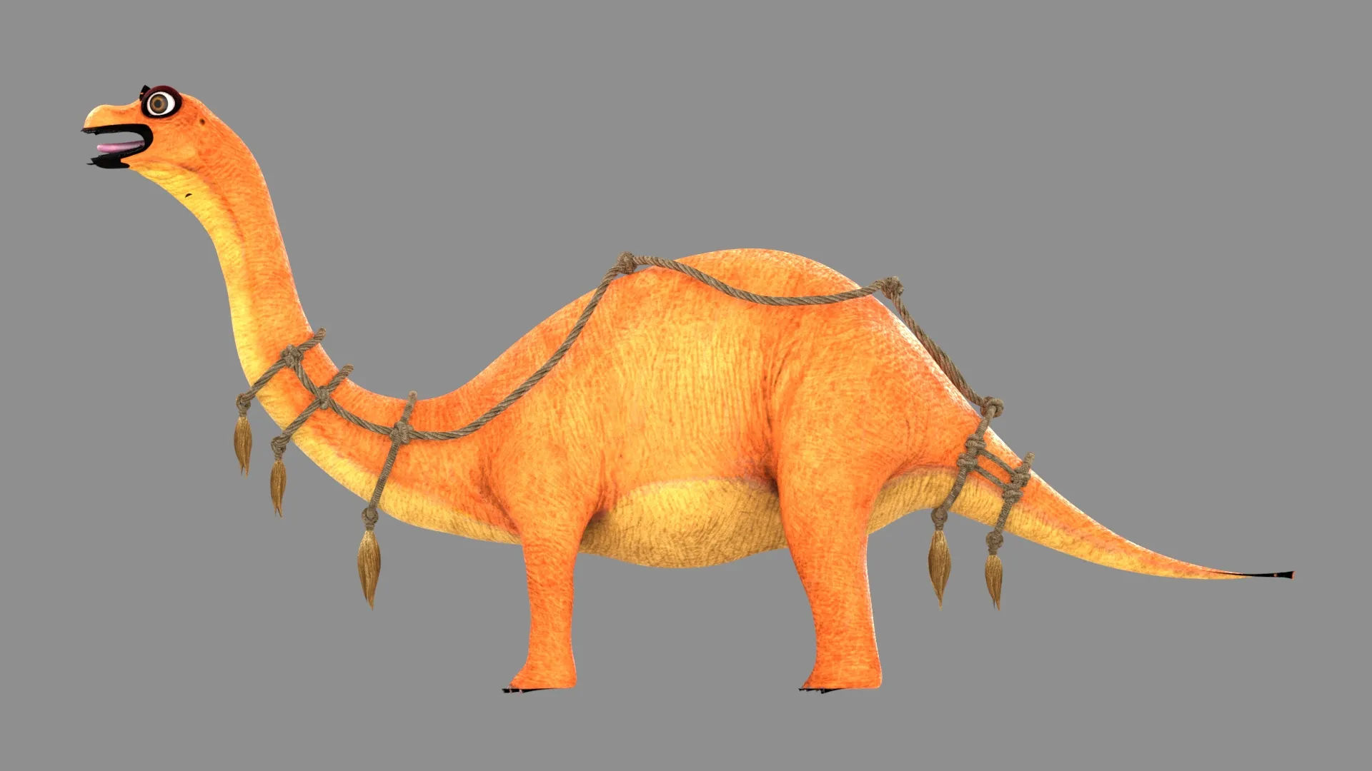 Cartoon Dinosaur 3D Model .c4d .max .obj .3ds .fbx .stl .blend 