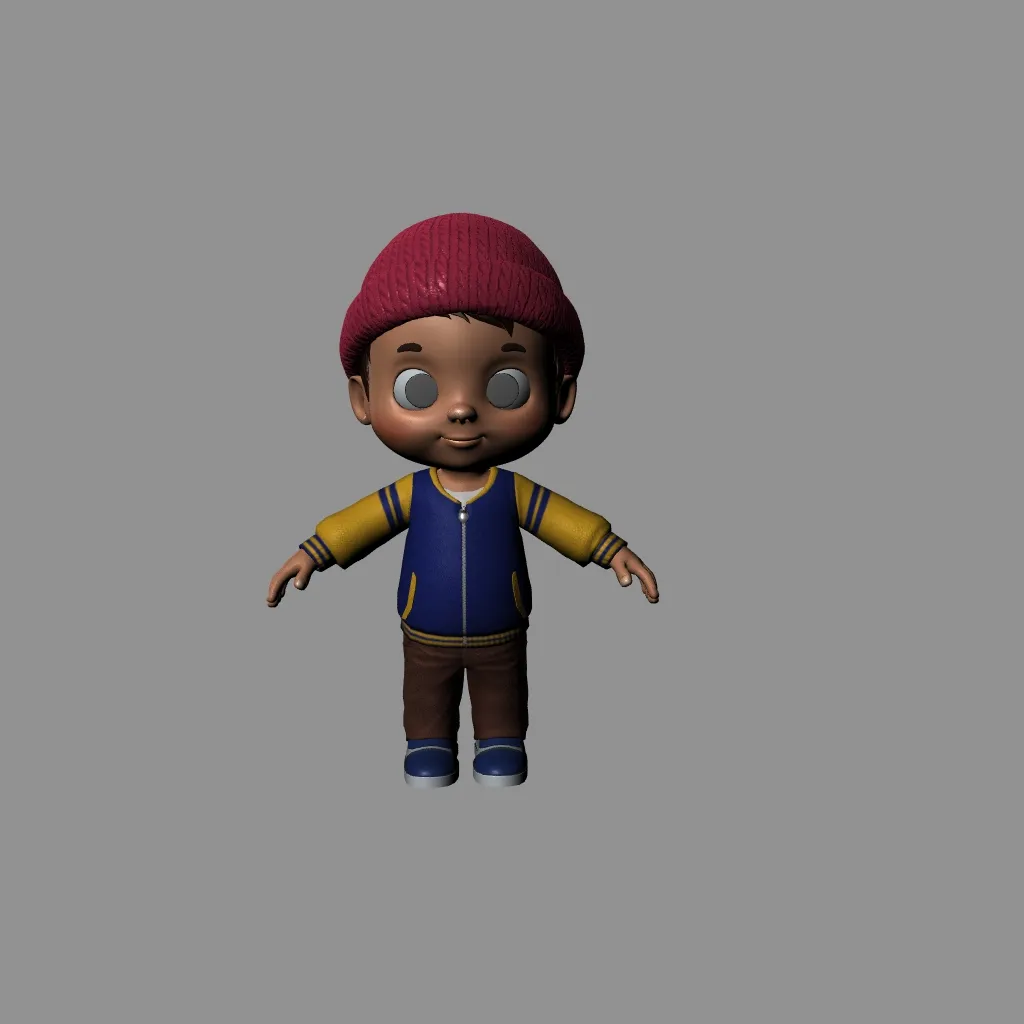 Cartoon child 3D Model .c4d .max .obj .3ds .fbx .stl .blend 