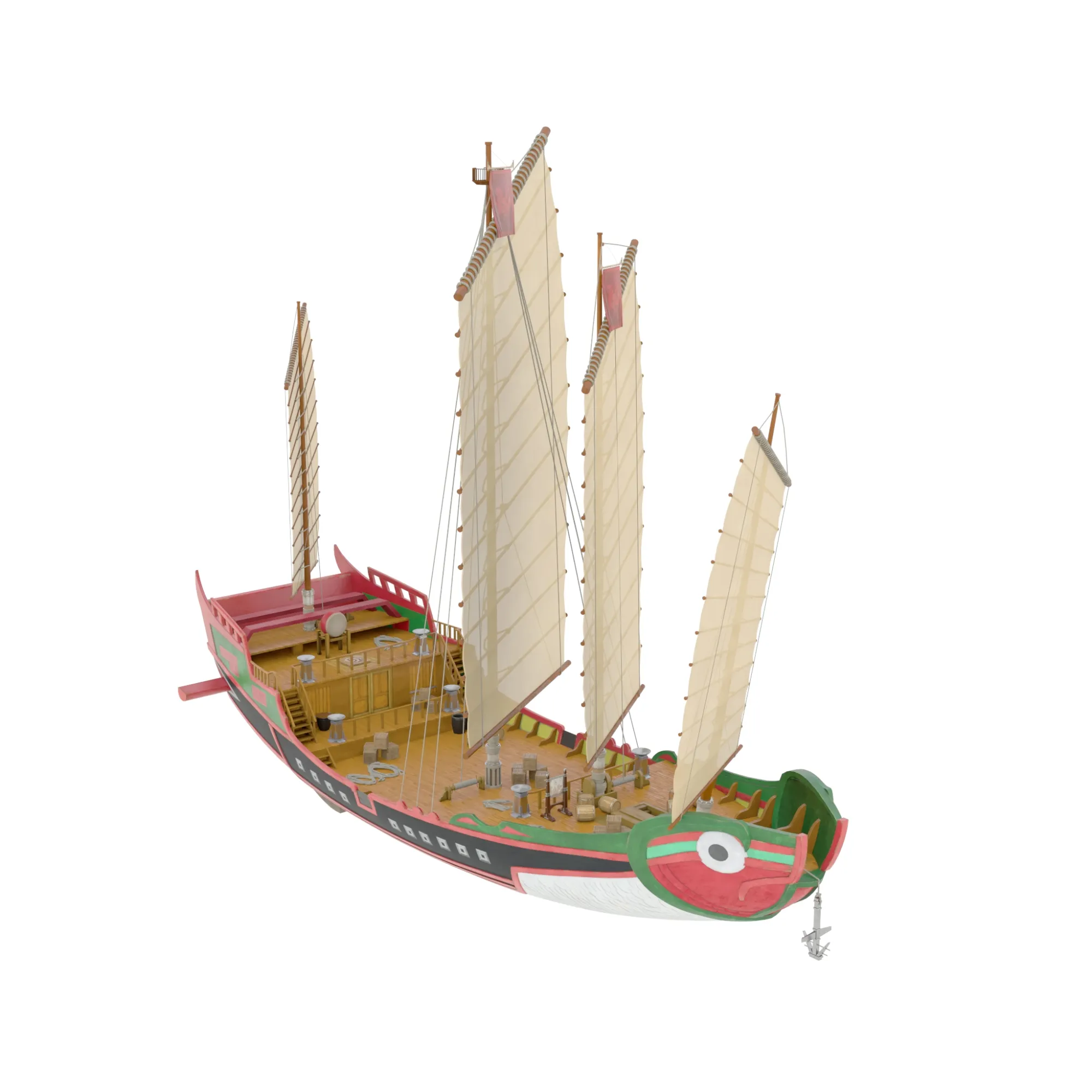 Sailboat 3D Model .c4d .max .obj .3ds .fbx .stl .blend