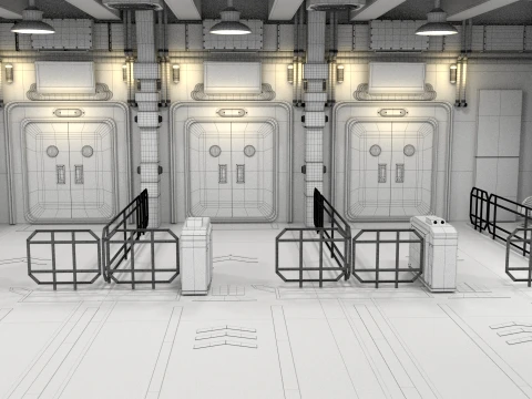 Submarine interior 3D Model