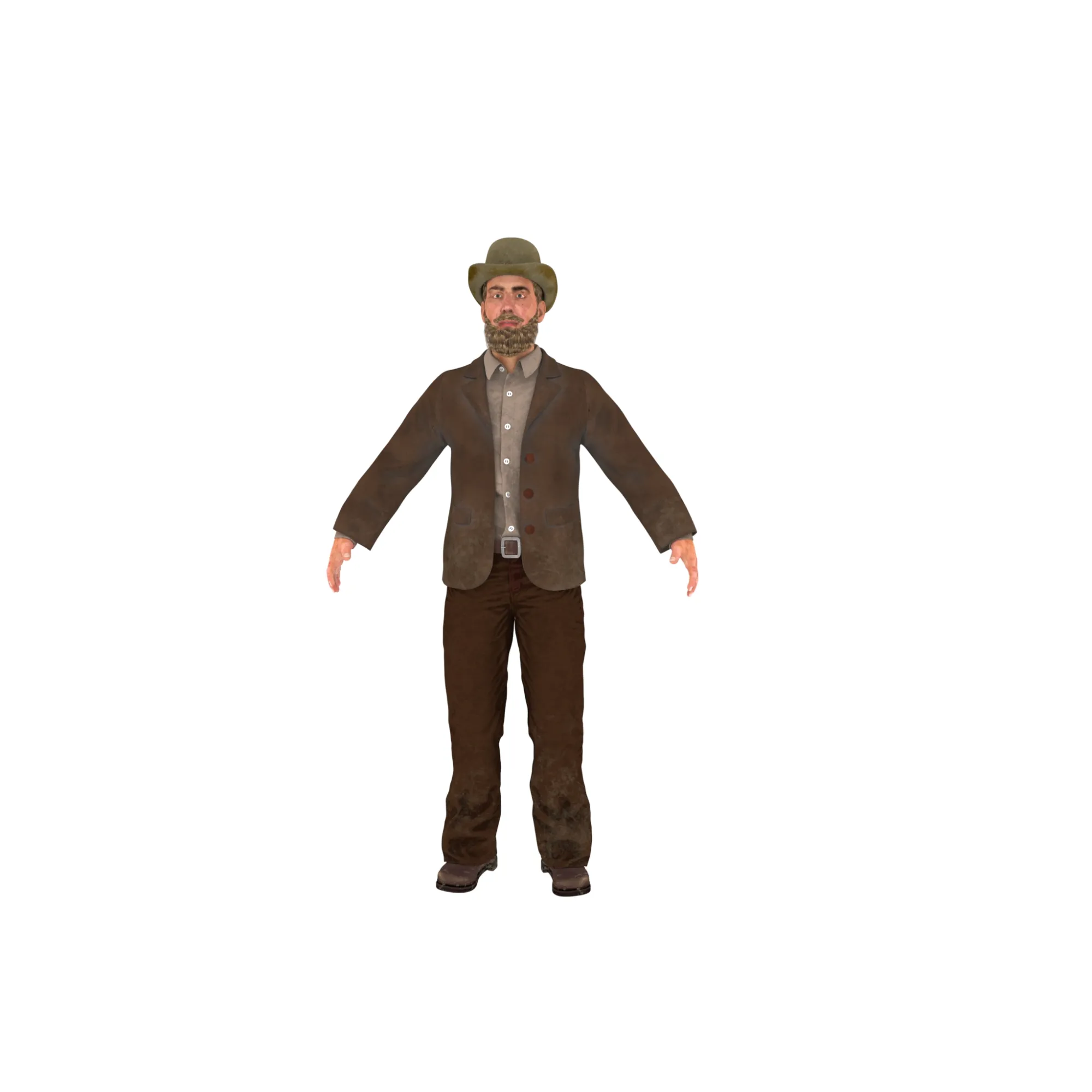 Farmer 3D Model .c4d .max .obj .3ds .fbx .stl .blend