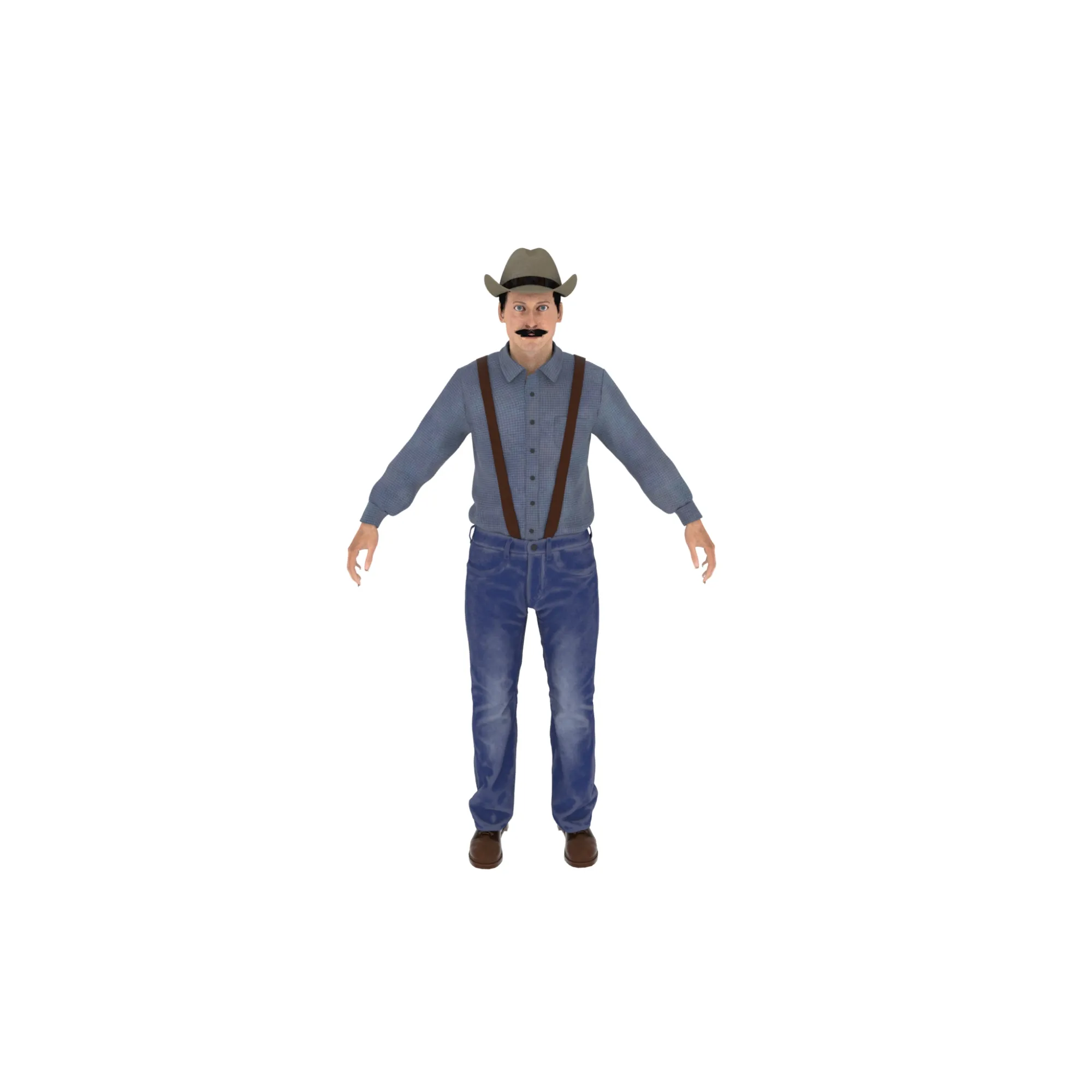 Cowboy 3D Model .c4d .max .obj .3ds .fbx .stl .blend
