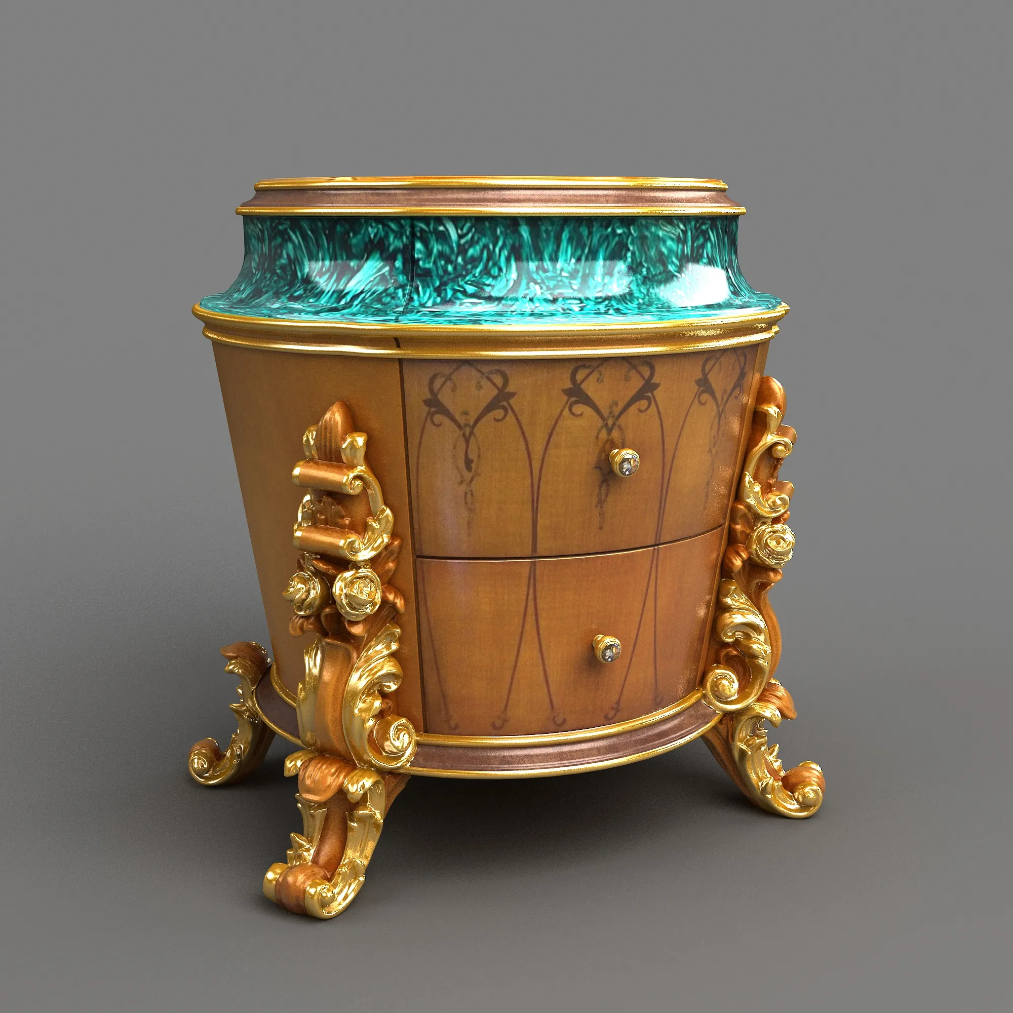 Nightstand 3D Model .c4d .max .obj .3ds .fbx .stl .blend 