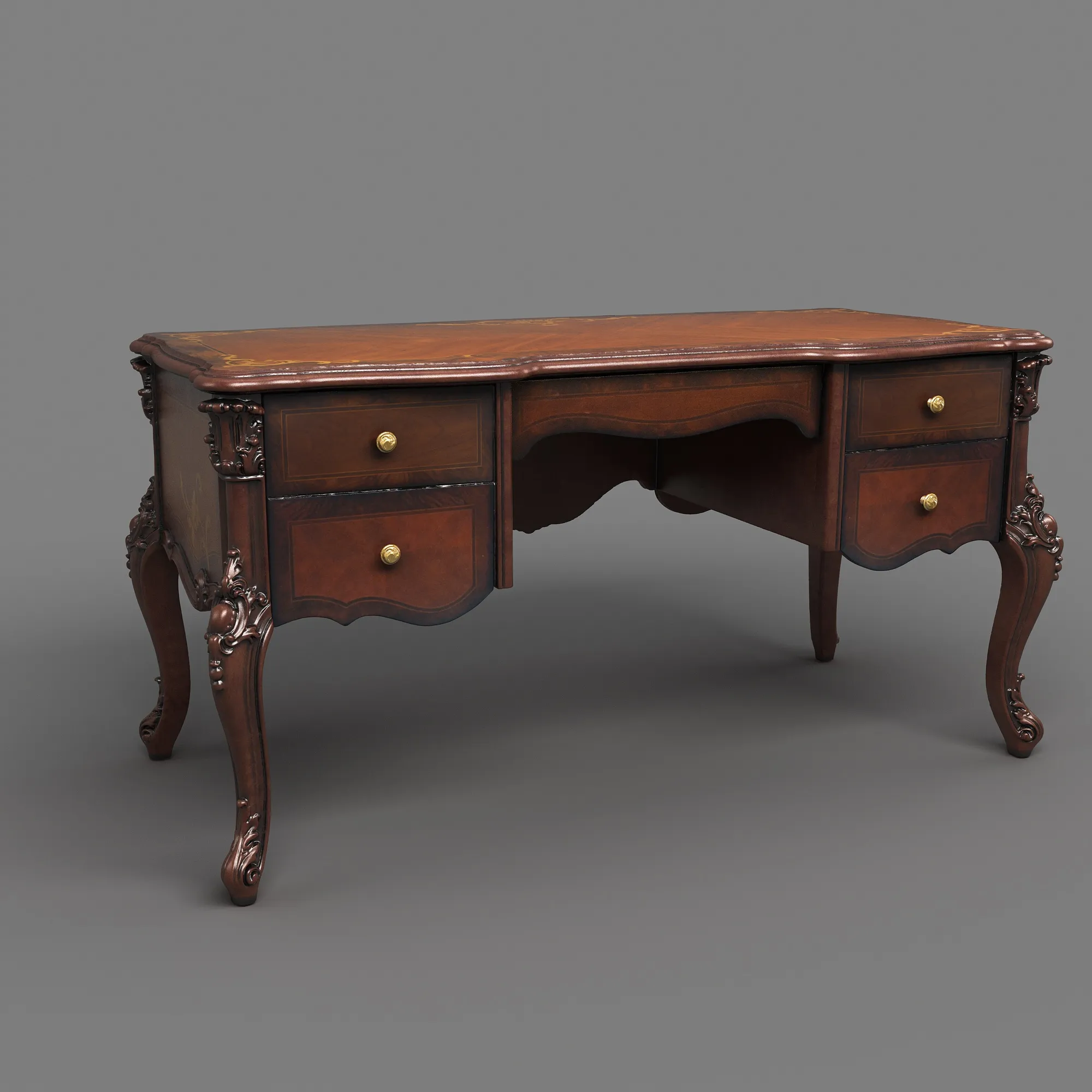 Desk 3D Model .c4d .max .obj .3ds .fbx .stl .blend 