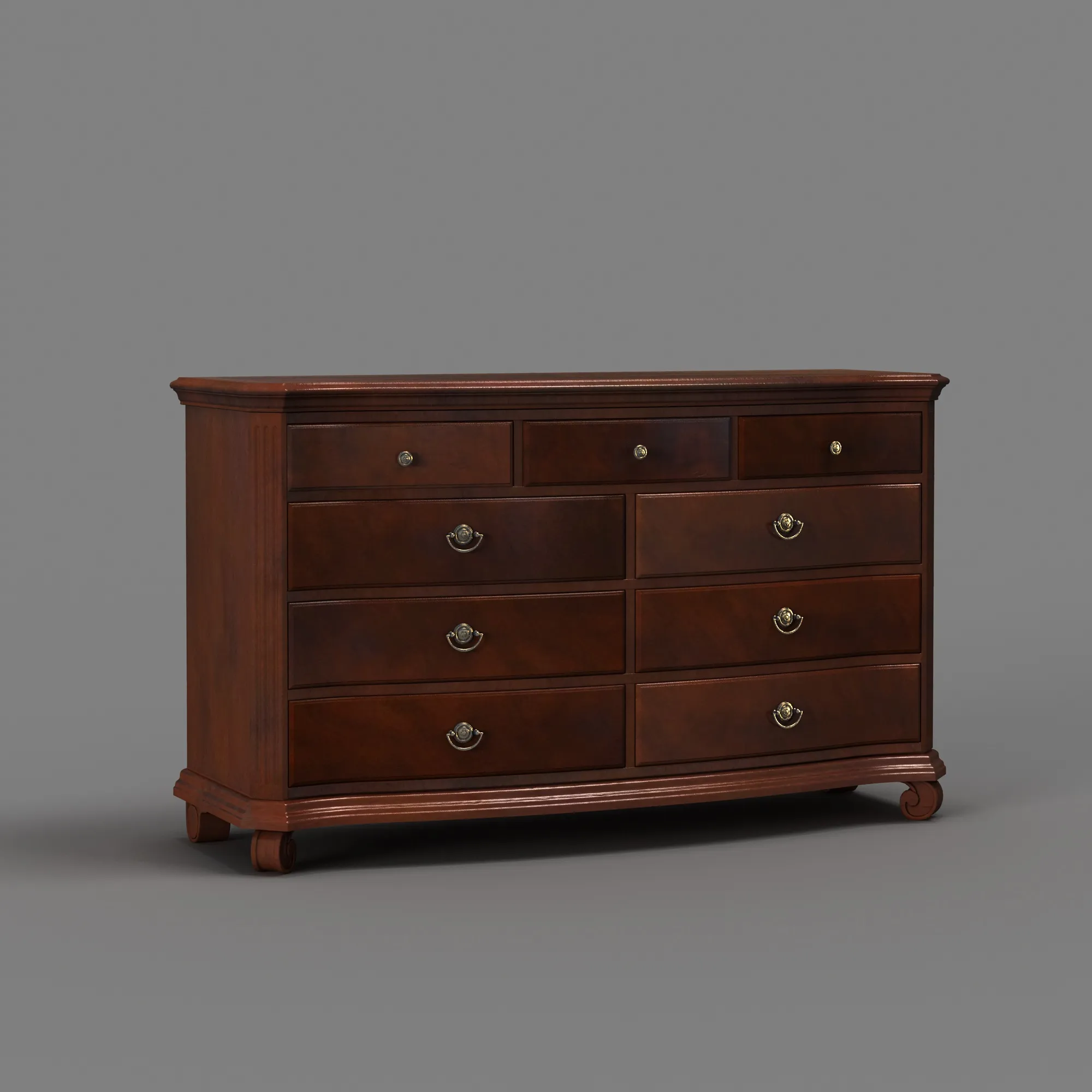 Chest of drawers 3D Model .c4d .max .obj .3ds .fbx .stl .blend 