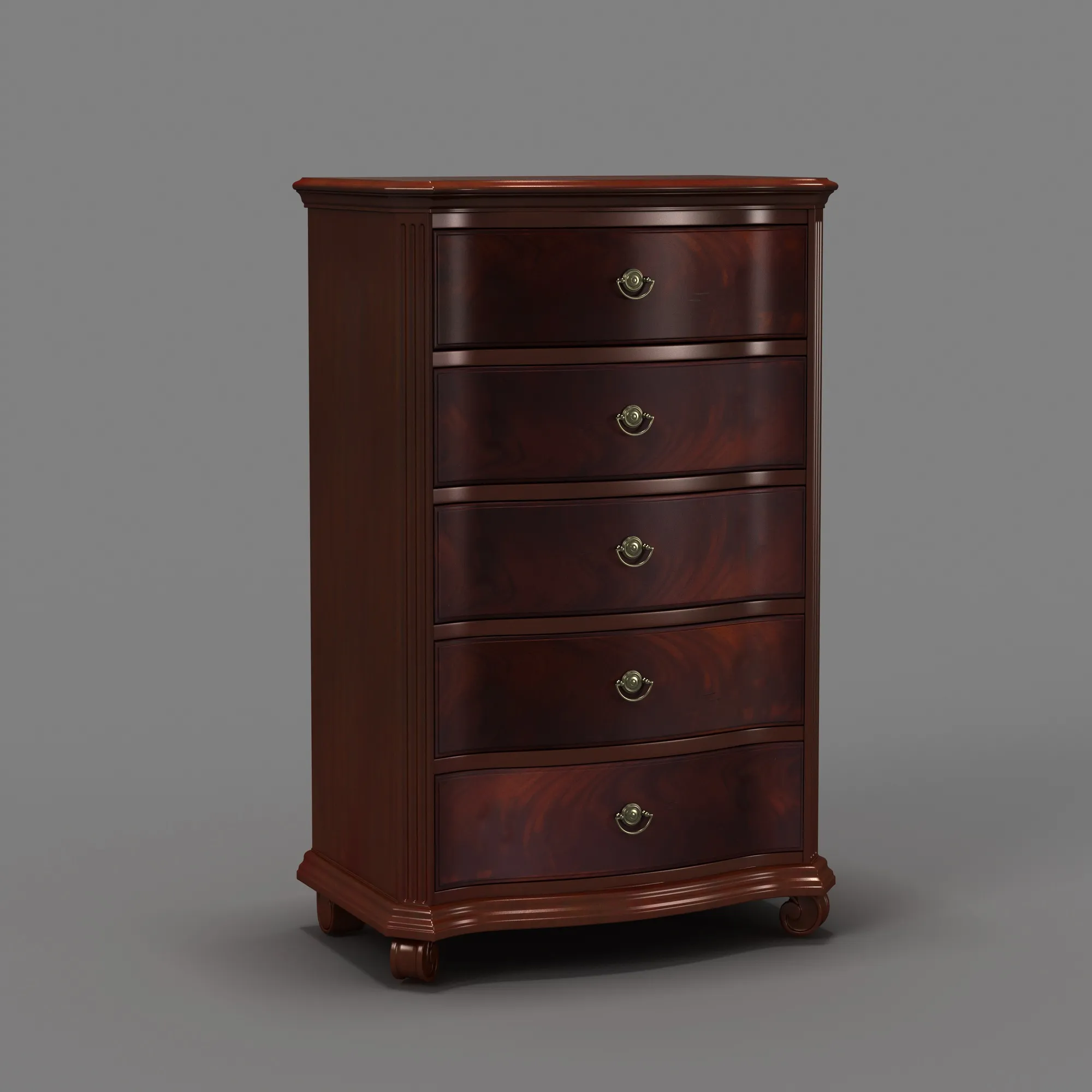 Chest of drawers 3D Model .c4d .max .obj .3ds .fbx .stl .blend 