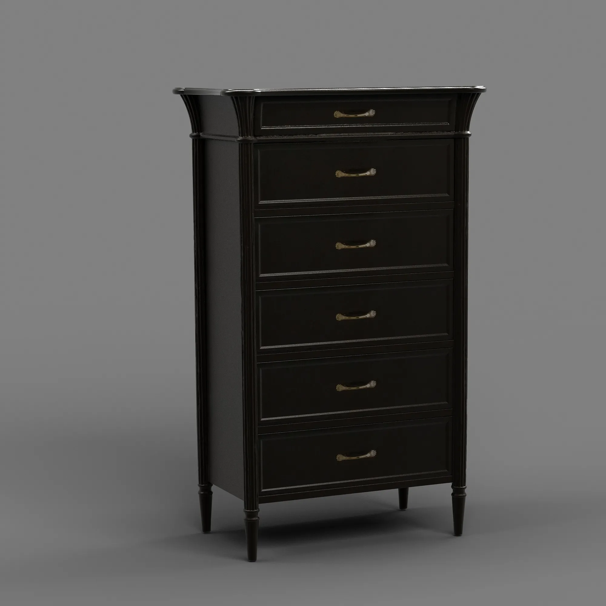 Chest of drawers 3D Model .c4d .max .obj .3ds .fbx .stl .blend 