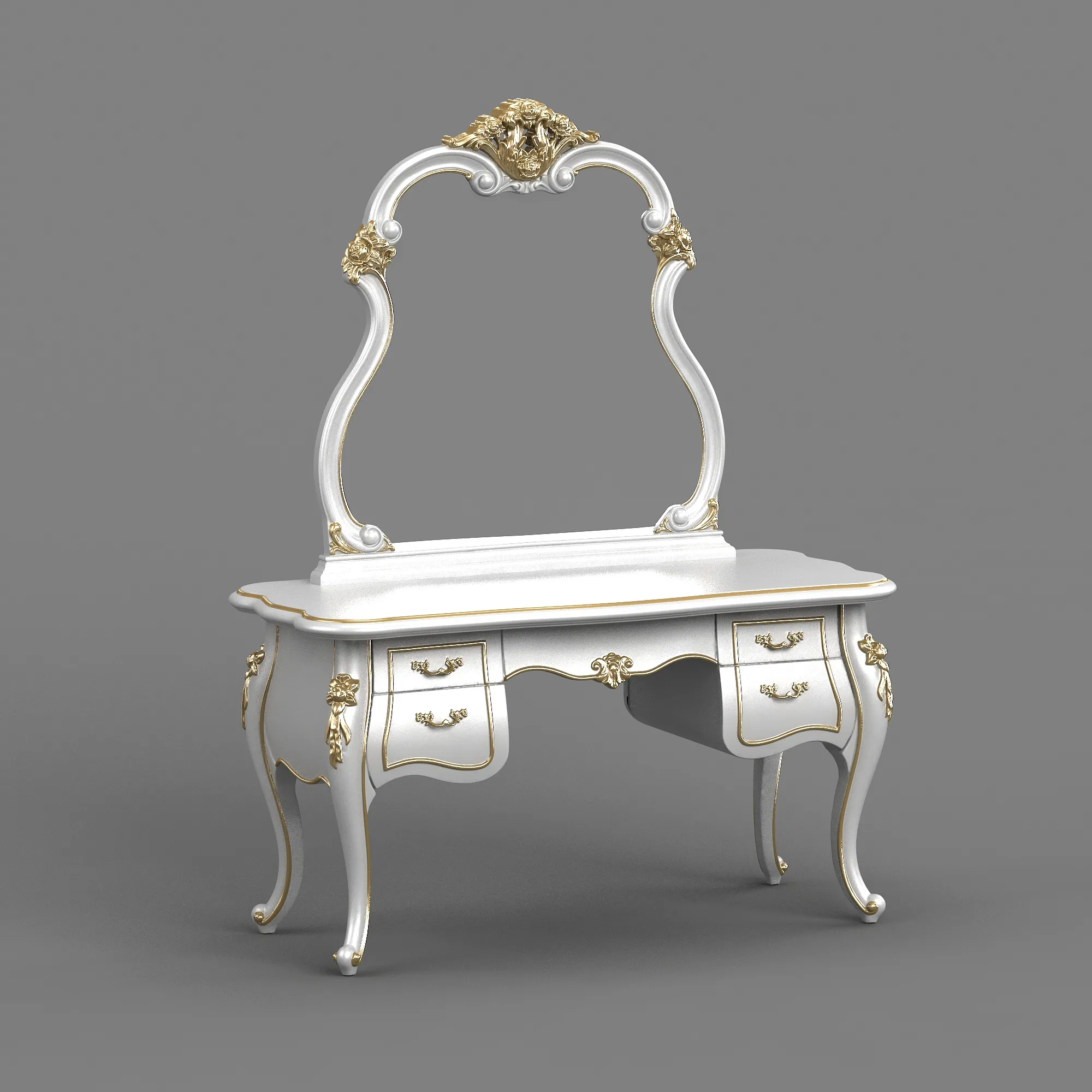 Dressing table 3D Model .c4d .max .obj .3ds .fbx .stl .blend 