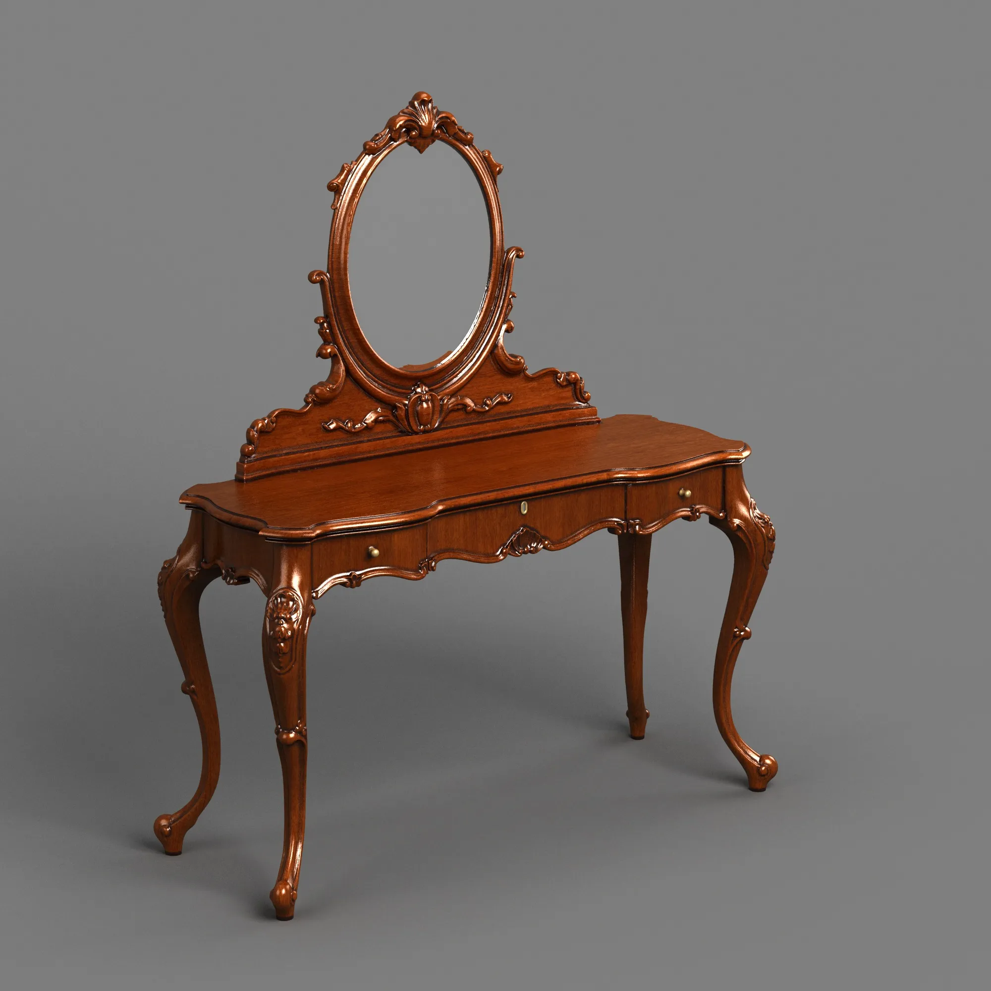 Dressing table 3D Model .c4d .max .obj .3ds .fbx .stl .blend 