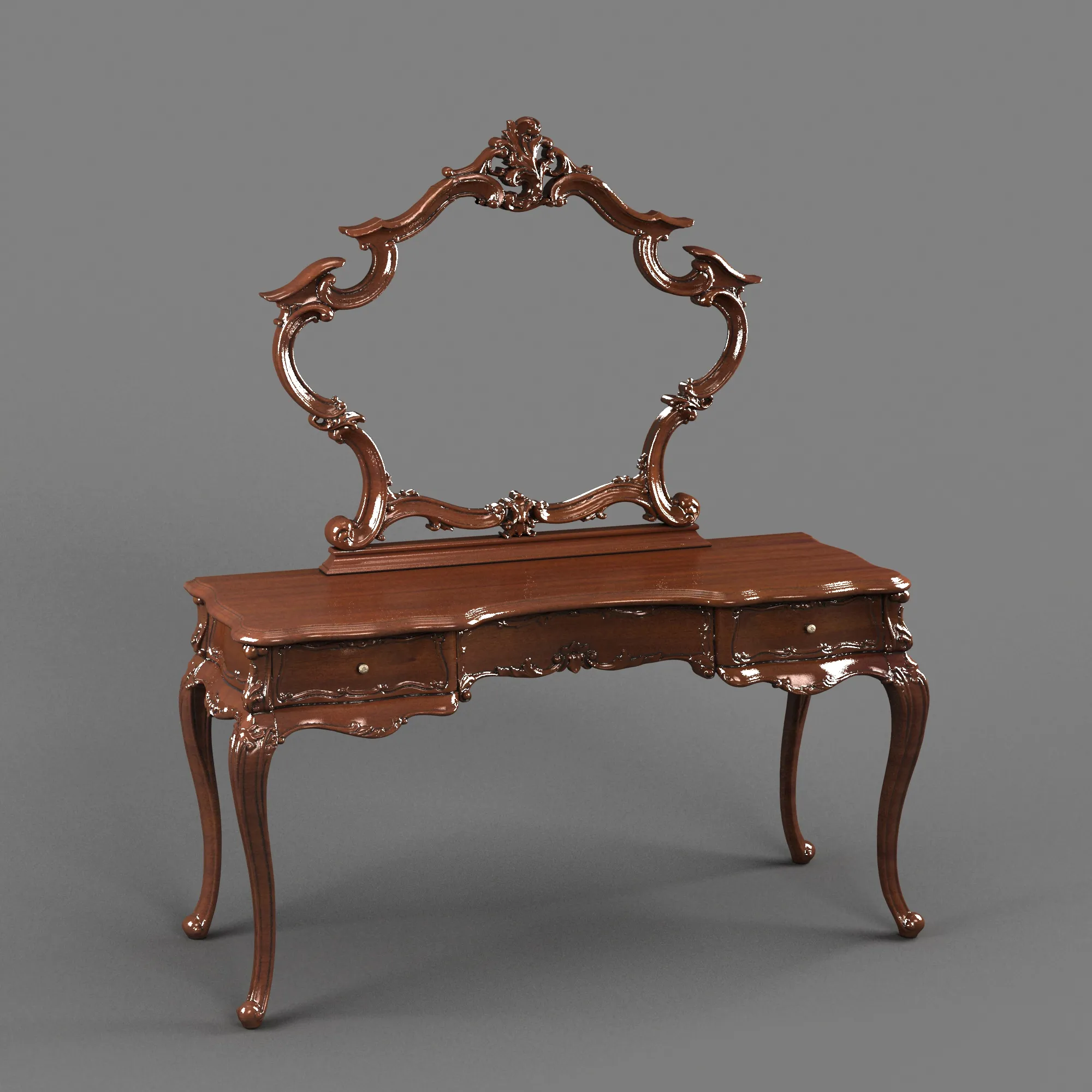 Dressing table 3D Model .c4d .max .obj .3ds .fbx .stl .blend 