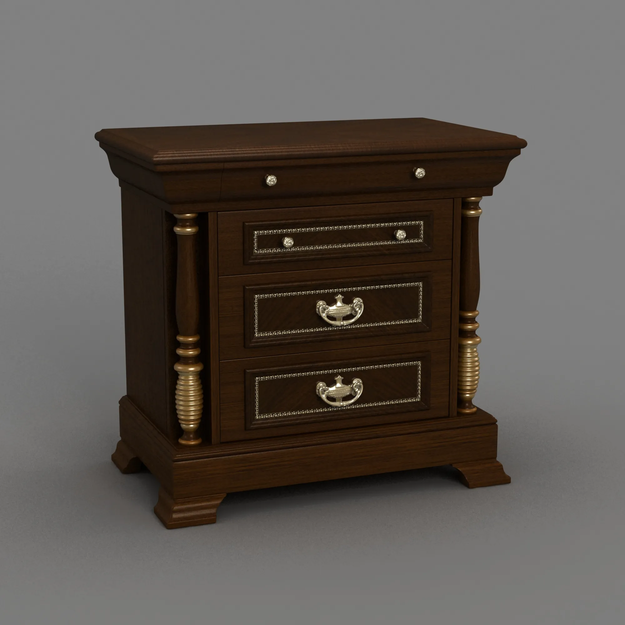 Nightstand 3D Model .c4d .max .obj .3ds .fbx .stl .blend 