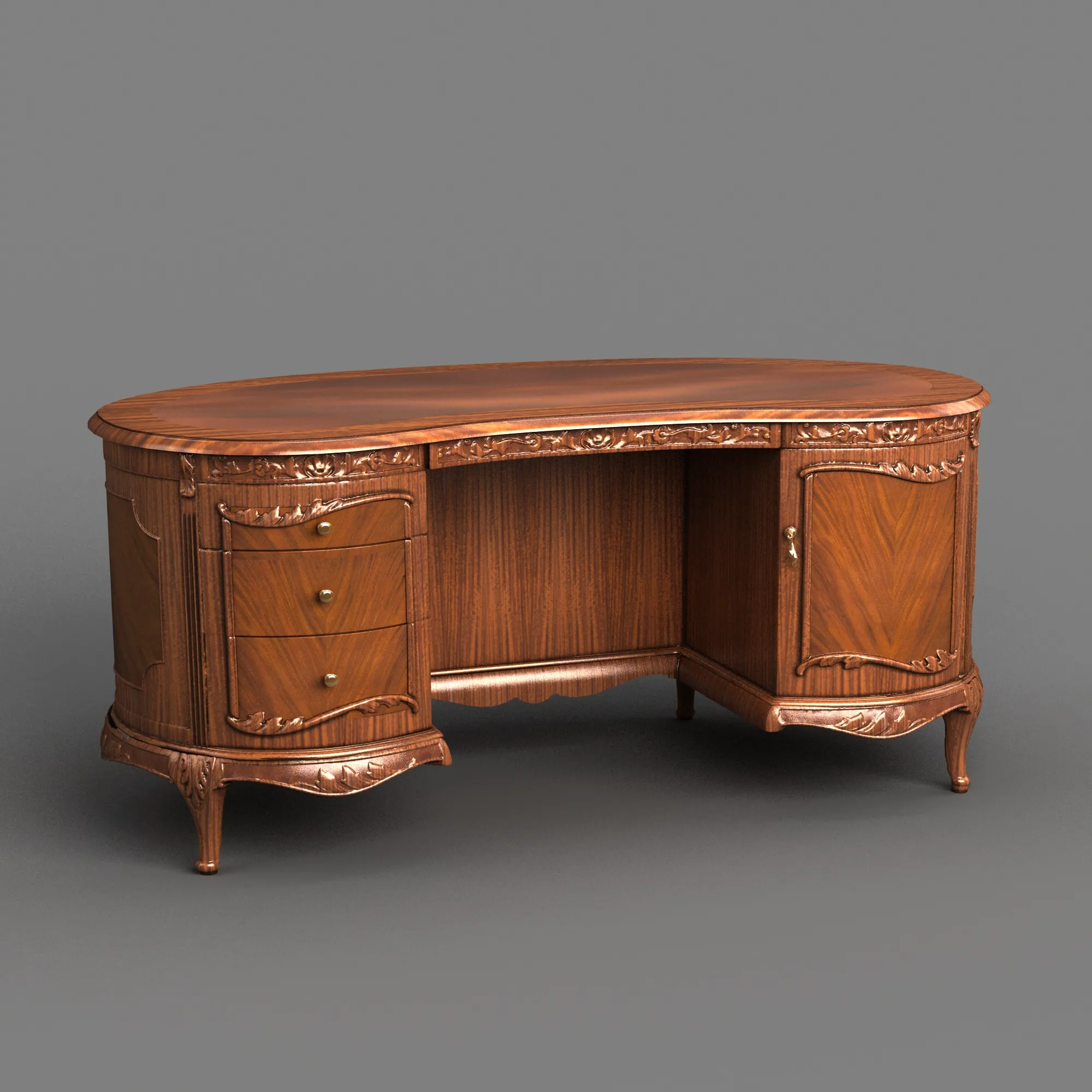Writing desk 3D Model .c4d .max .obj .3ds .fbx .stl .blend 