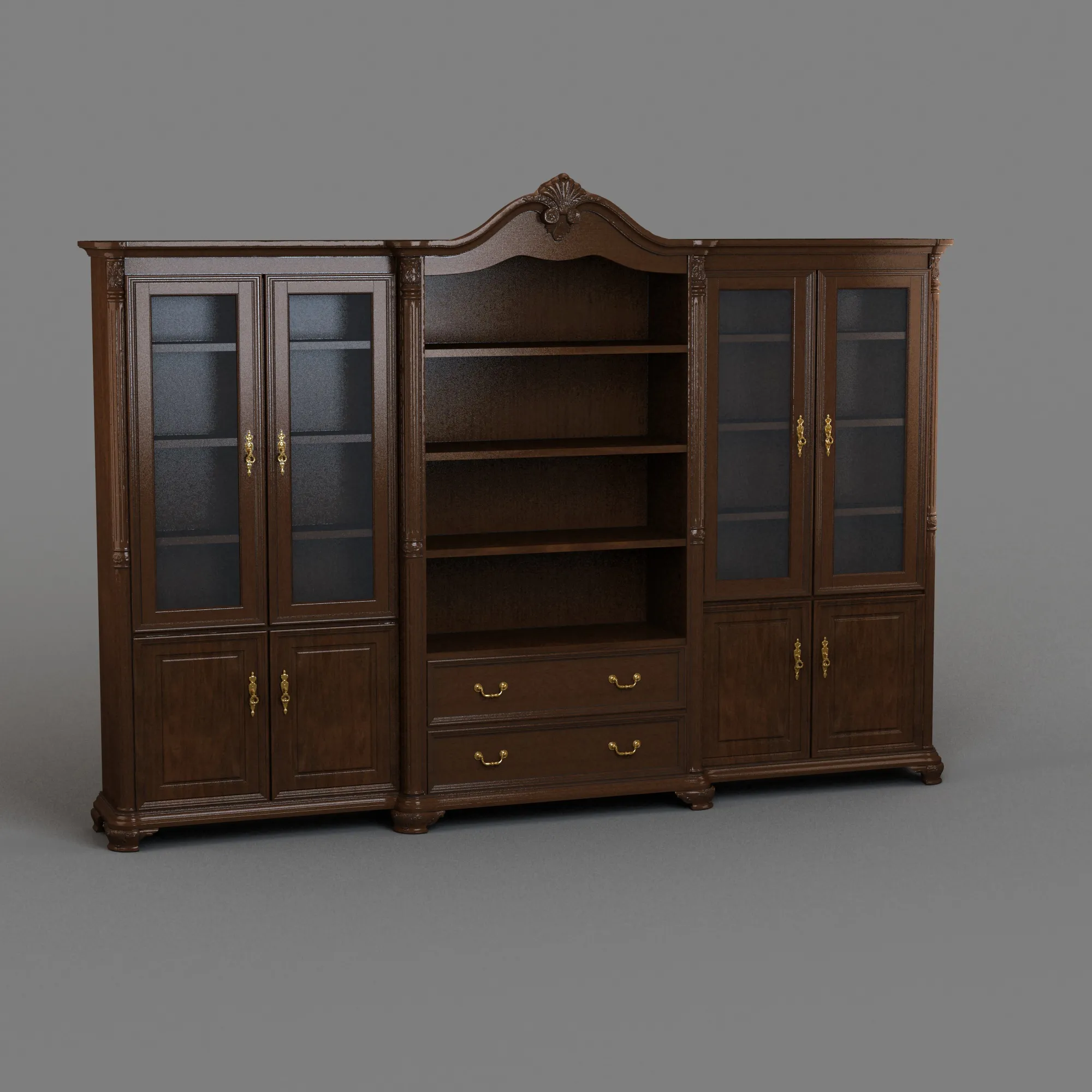 Bookcase 3D Model .c4d .max .obj .3ds .fbx .stl .blend 