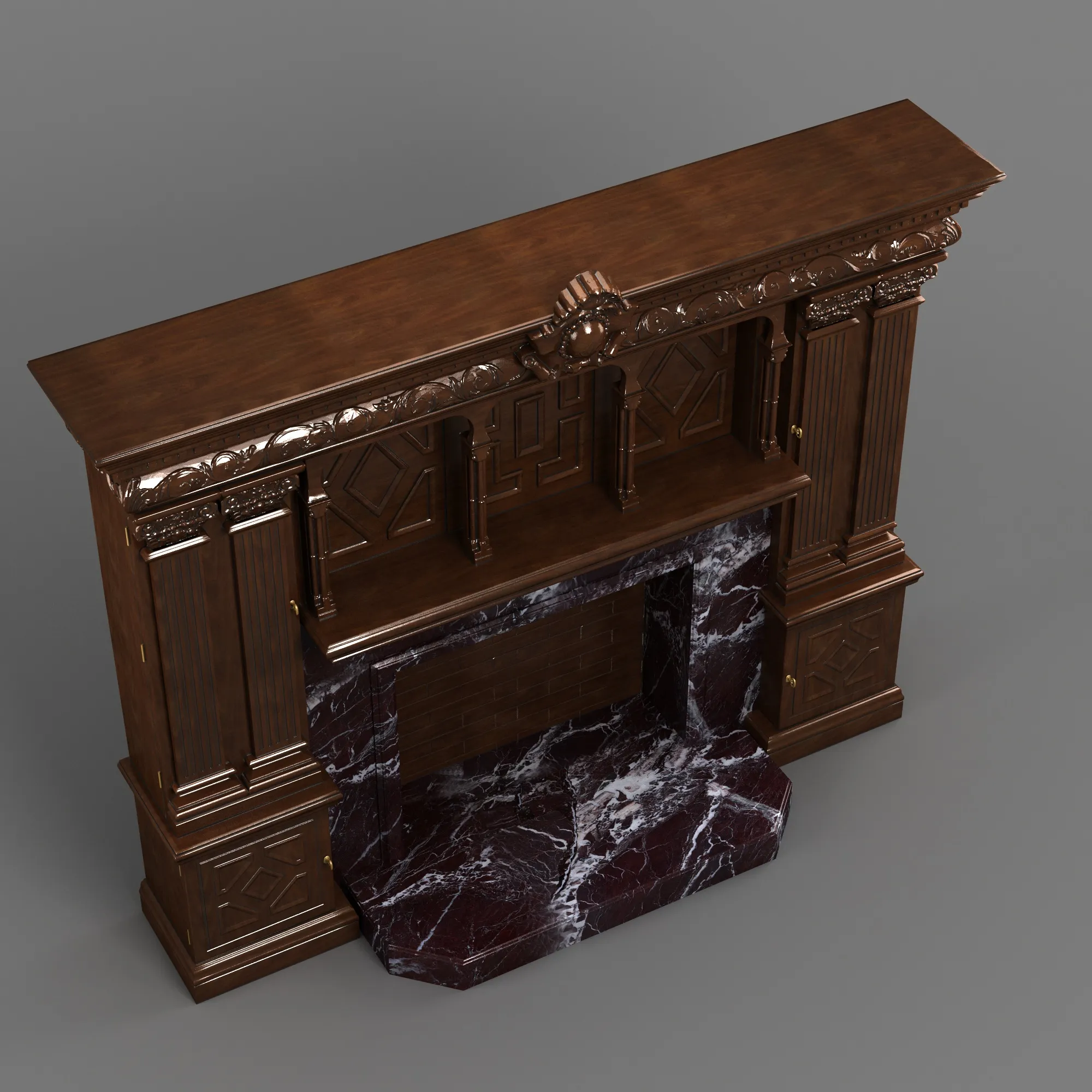 Fireplace 3D Model .c4d .max .obj .3ds .fbx .stl .blend 
