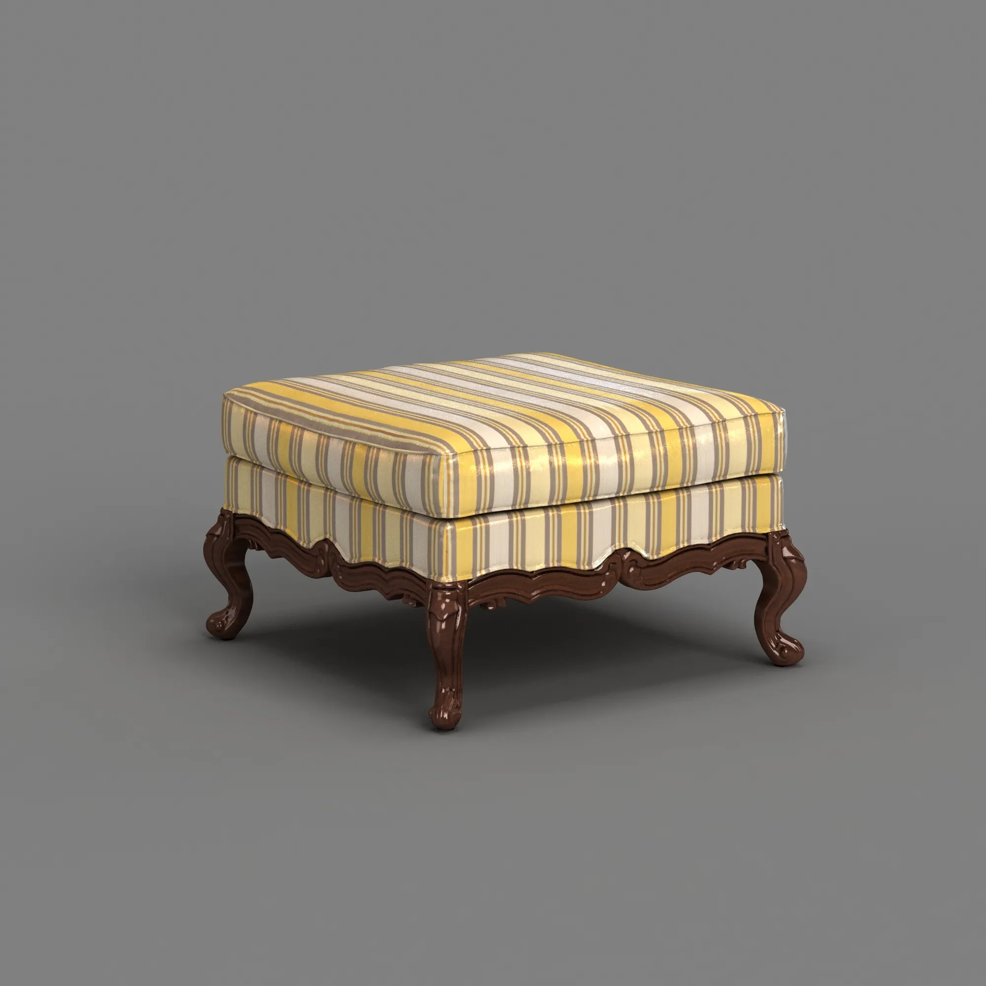 Footstool 3D Model .c4d .max .obj .3ds .fbx .stl .blend 