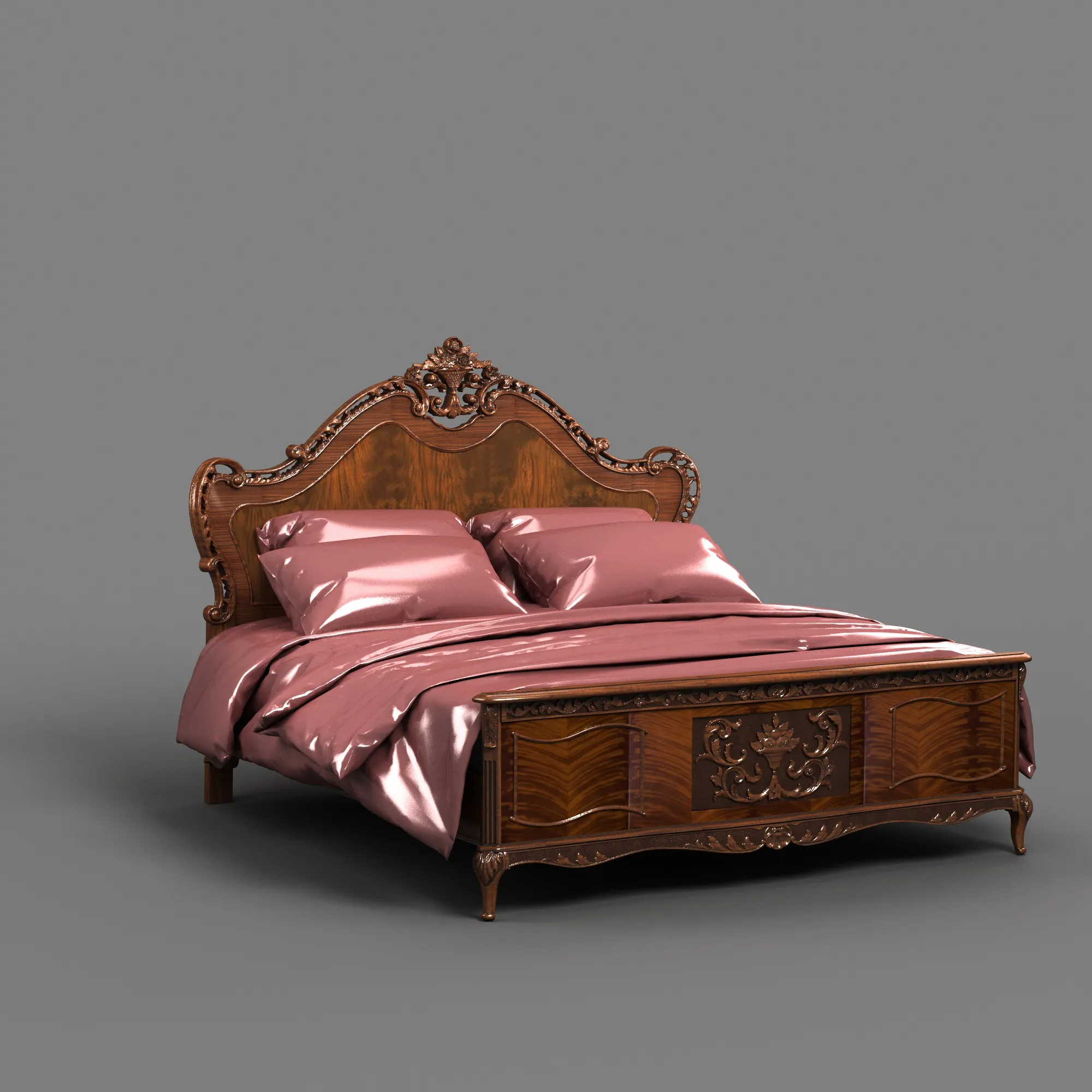 Bed 3D Model .c4d .max .obj .3ds .fbx .stl .blend 