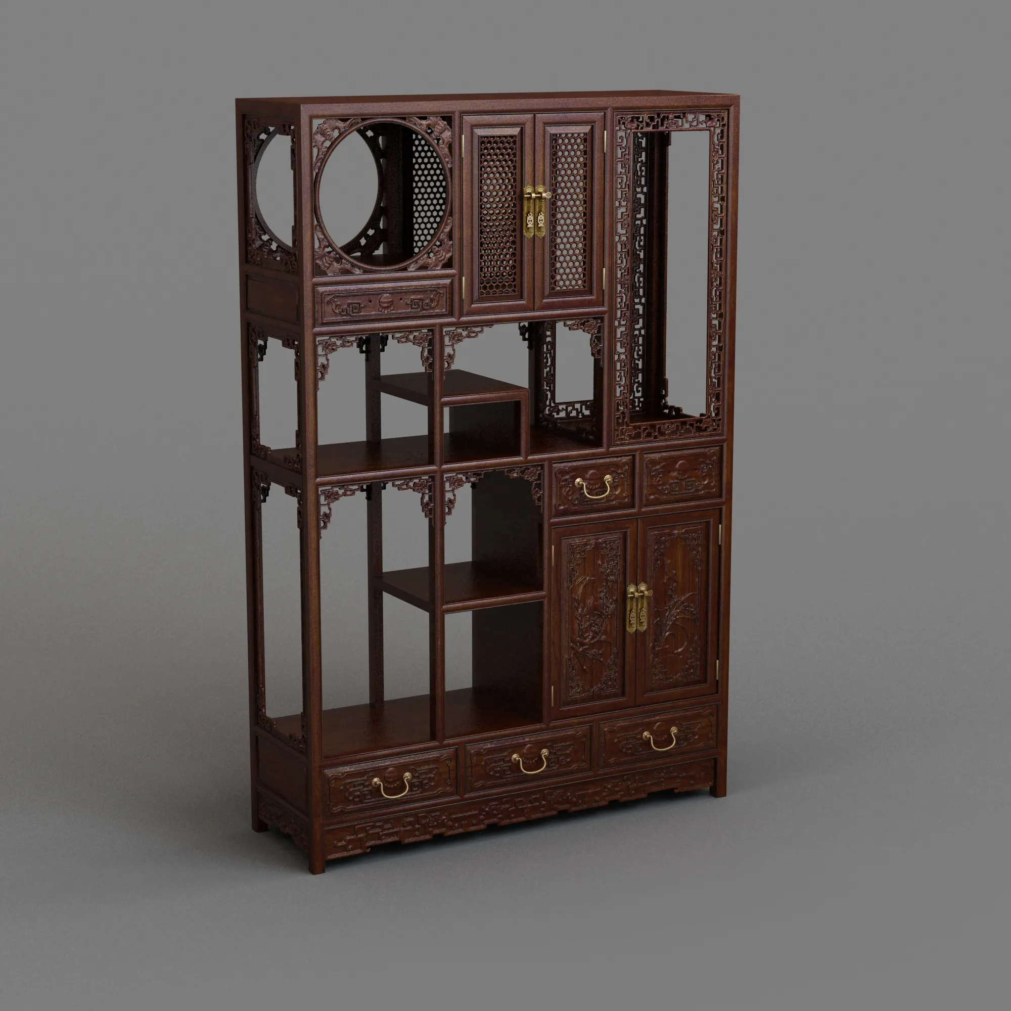 Antique shelf 3D Model .c4d .max .obj .3ds .fbx .stl .blend 