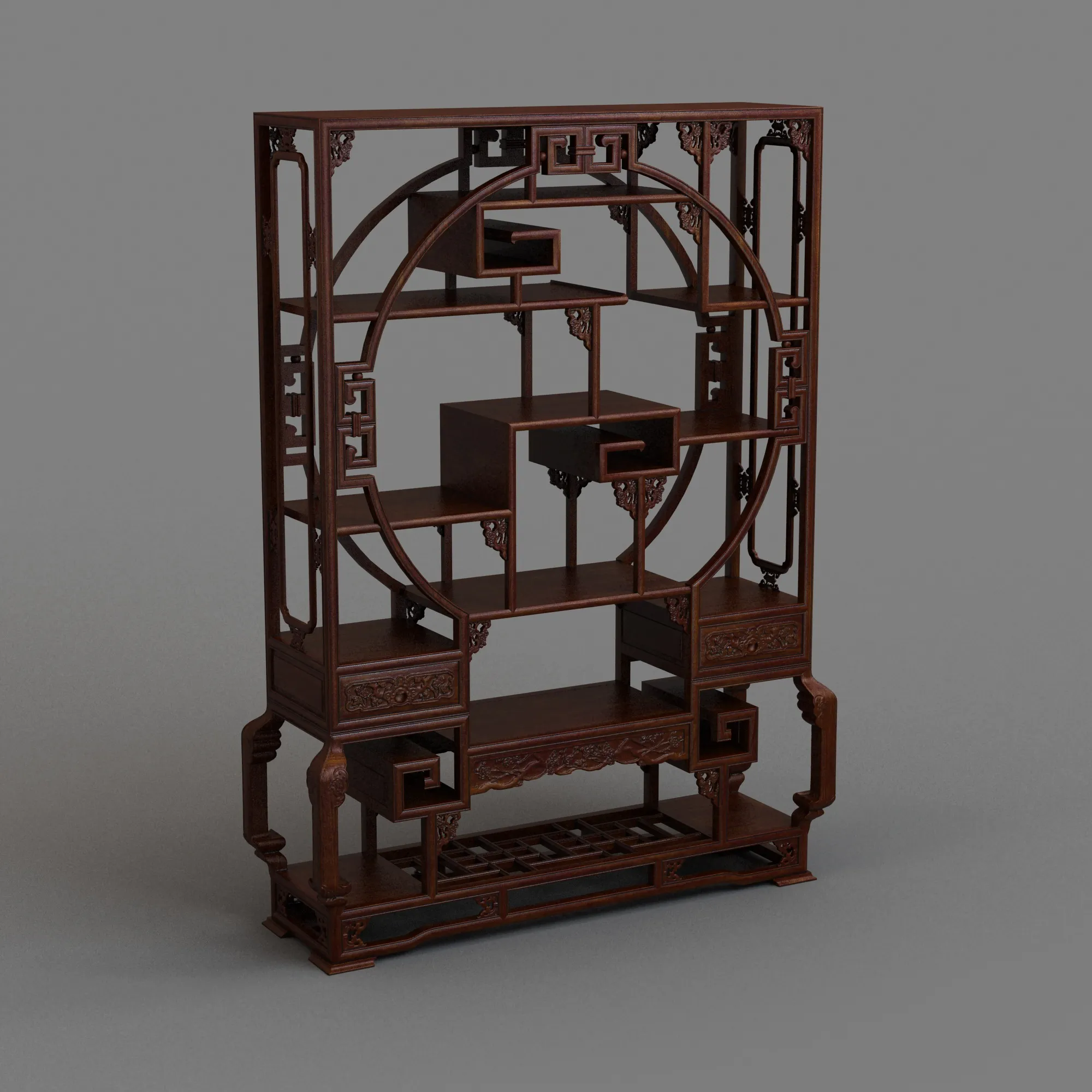 Antique shelf 3D Model .c4d .max .obj .3ds .fbx .stl .blend 