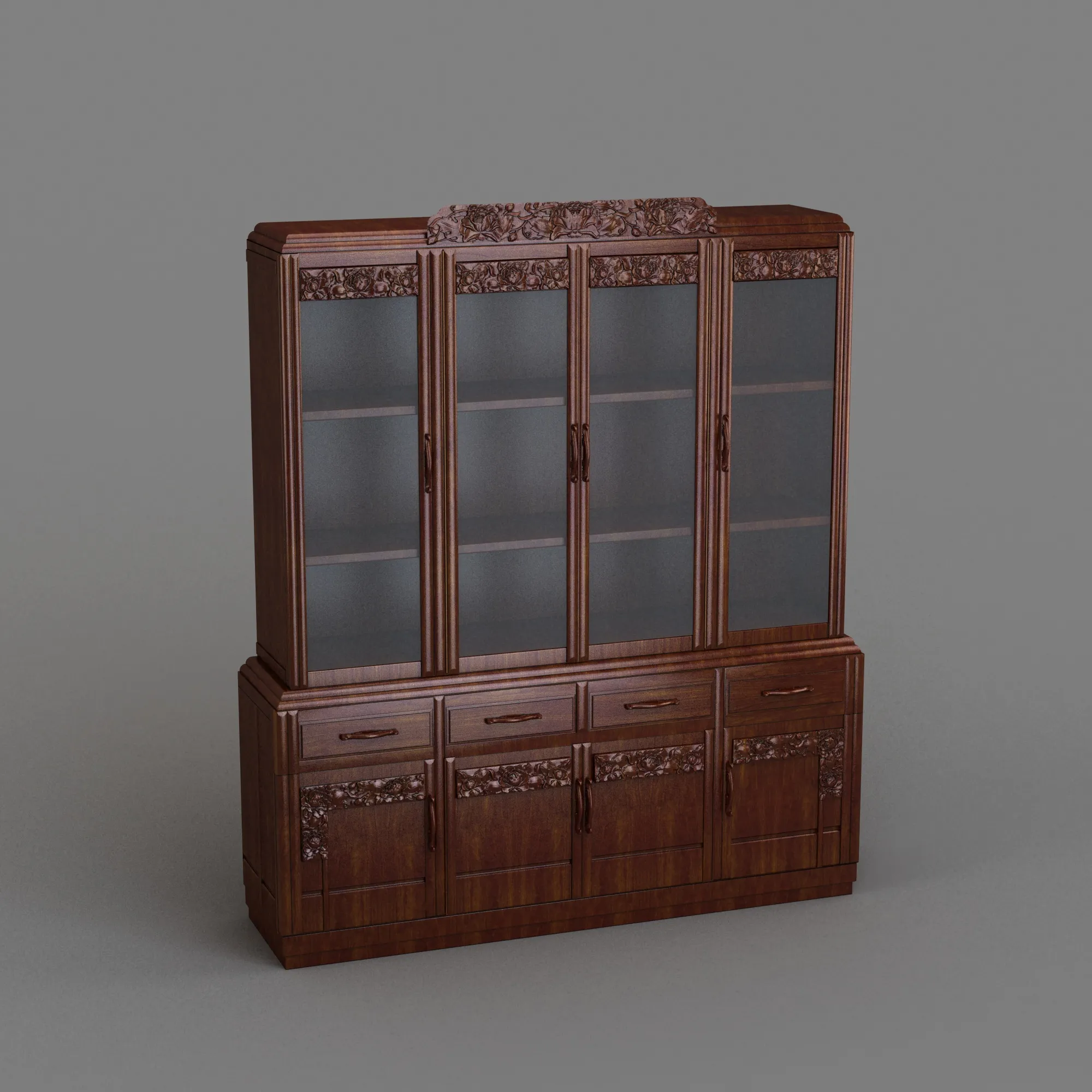 Bookcase 3D Model .c4d .max .obj .3ds .fbx .stl .blend 