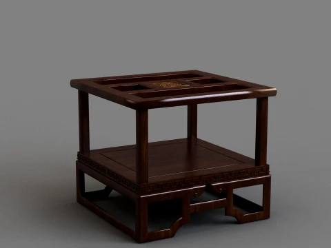 Square table Modèle 3D