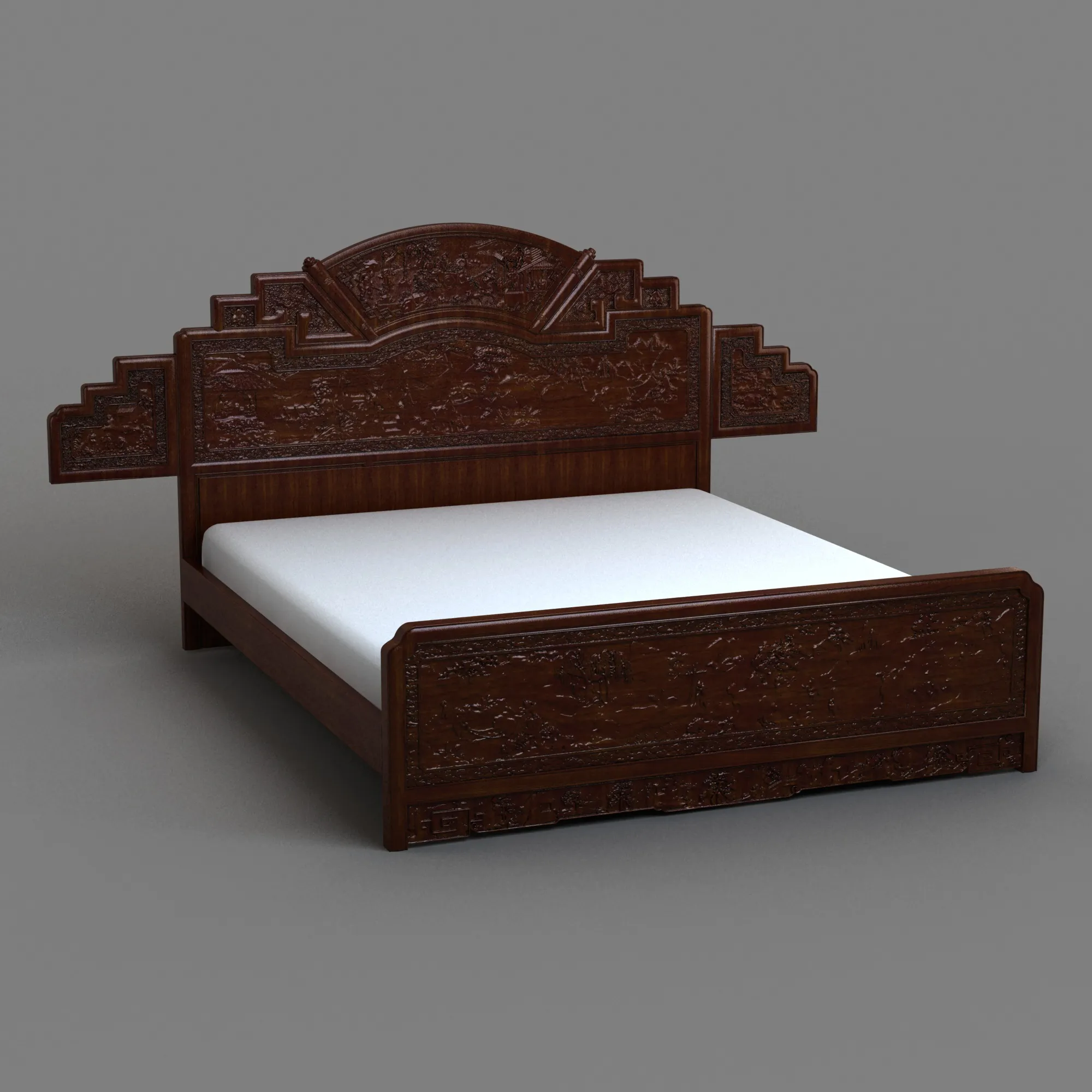Bed 3D Model .c4d .max .obj .3ds .fbx .stl .blend 