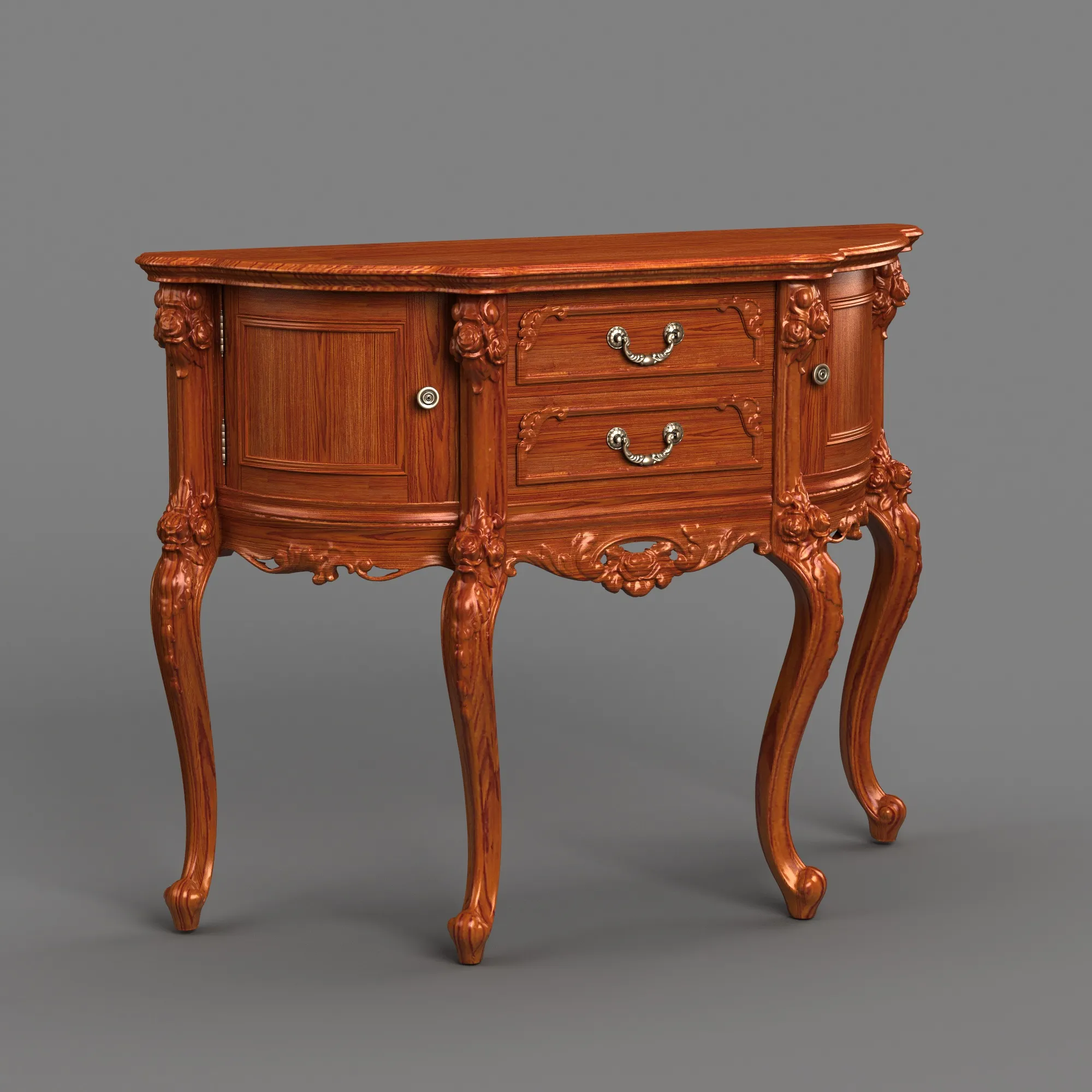 Round Cabinet 3D Model .c4d .max .obj .3ds .fbx .stl .blend 