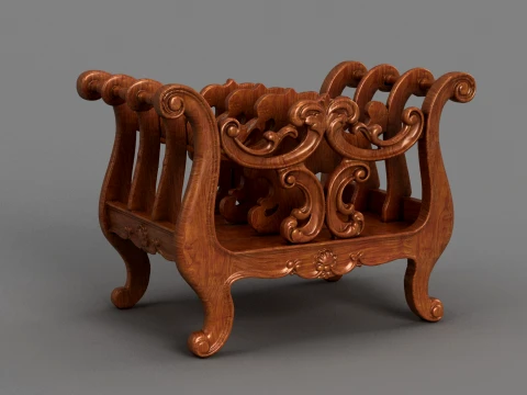 Book and newspaper rack 3D Modell