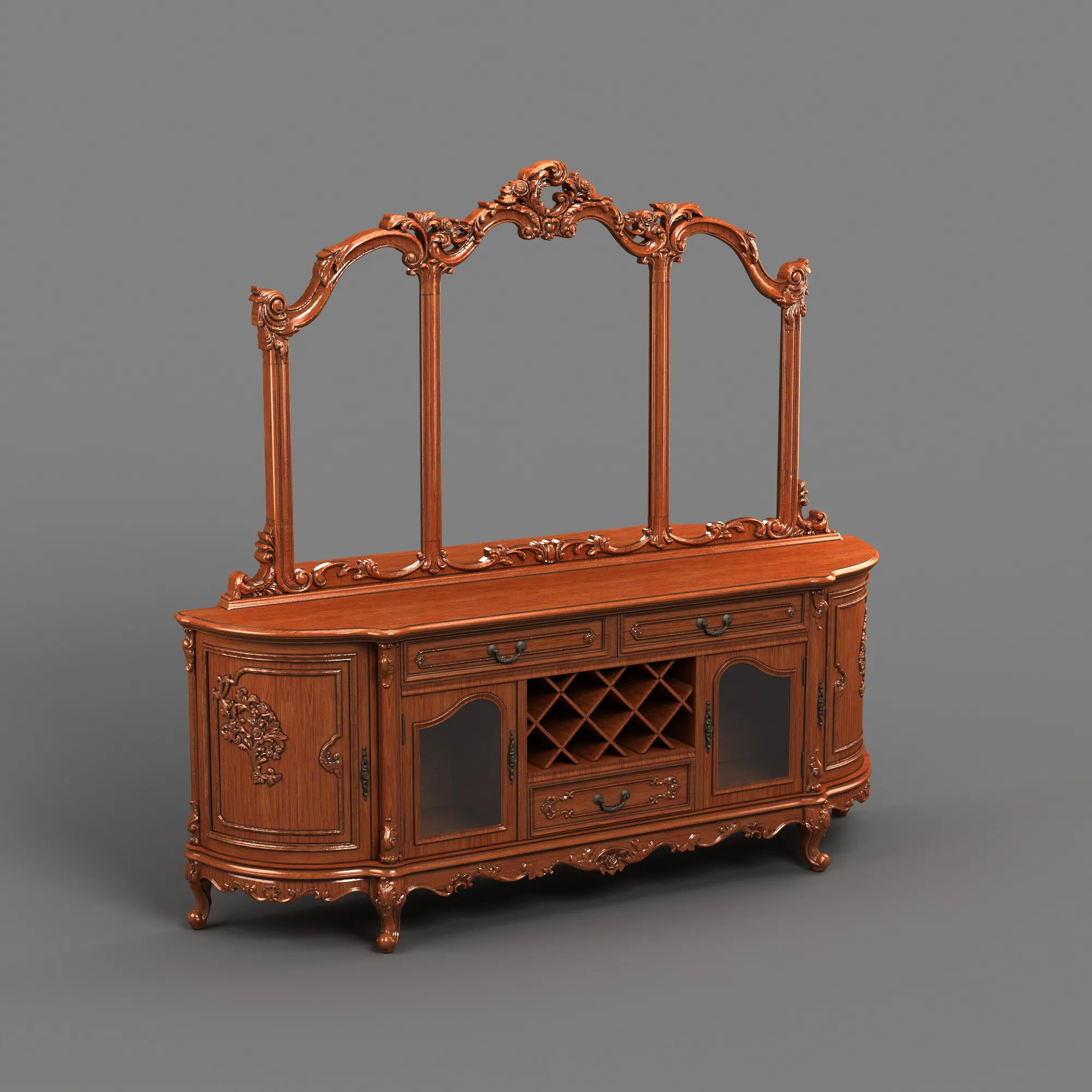 Sideboard 3D Model .c4d .max .obj .3ds .fbx .stl .blend 