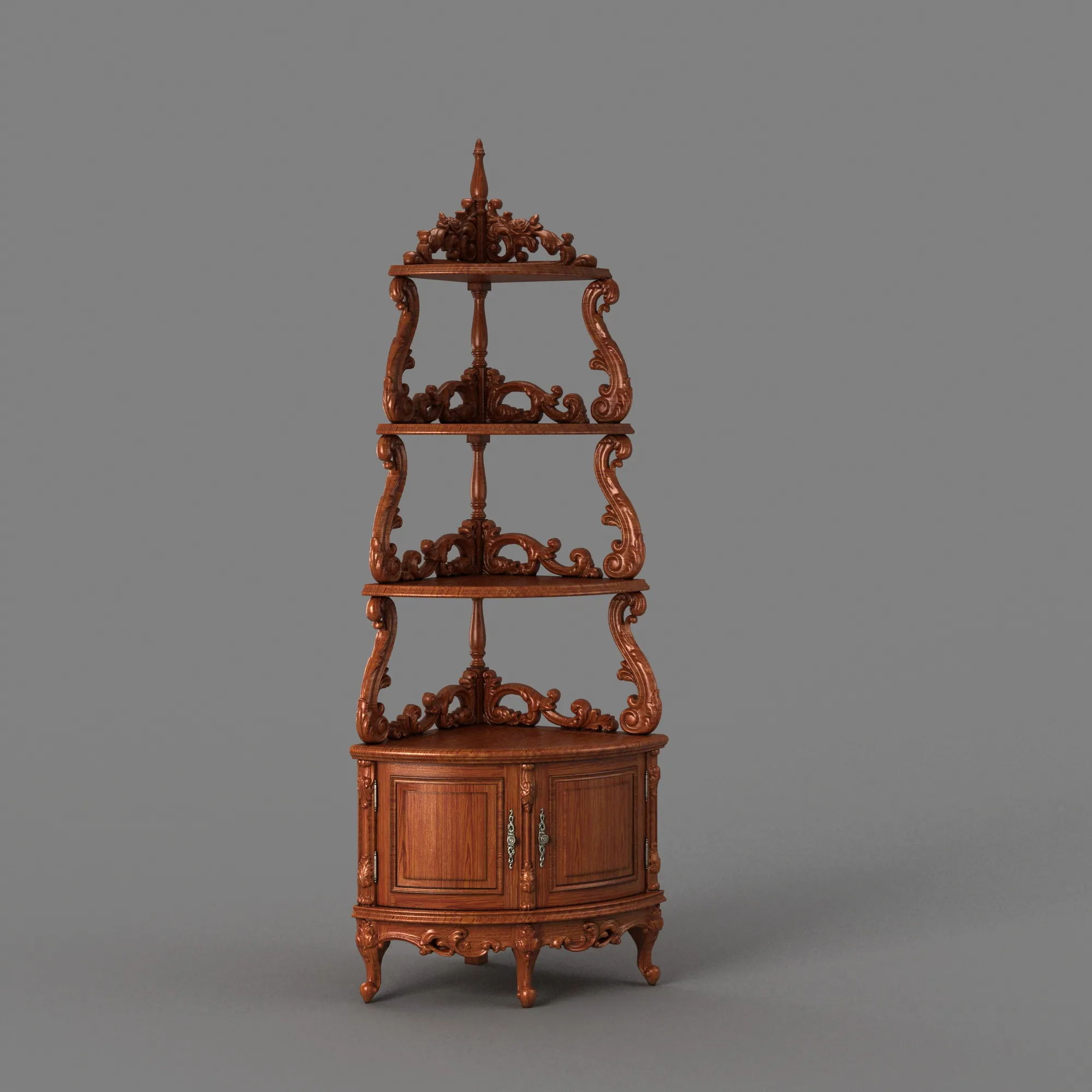 Triangular cabinet 3D Model .c4d .max .obj .3ds .fbx .stl .blend 