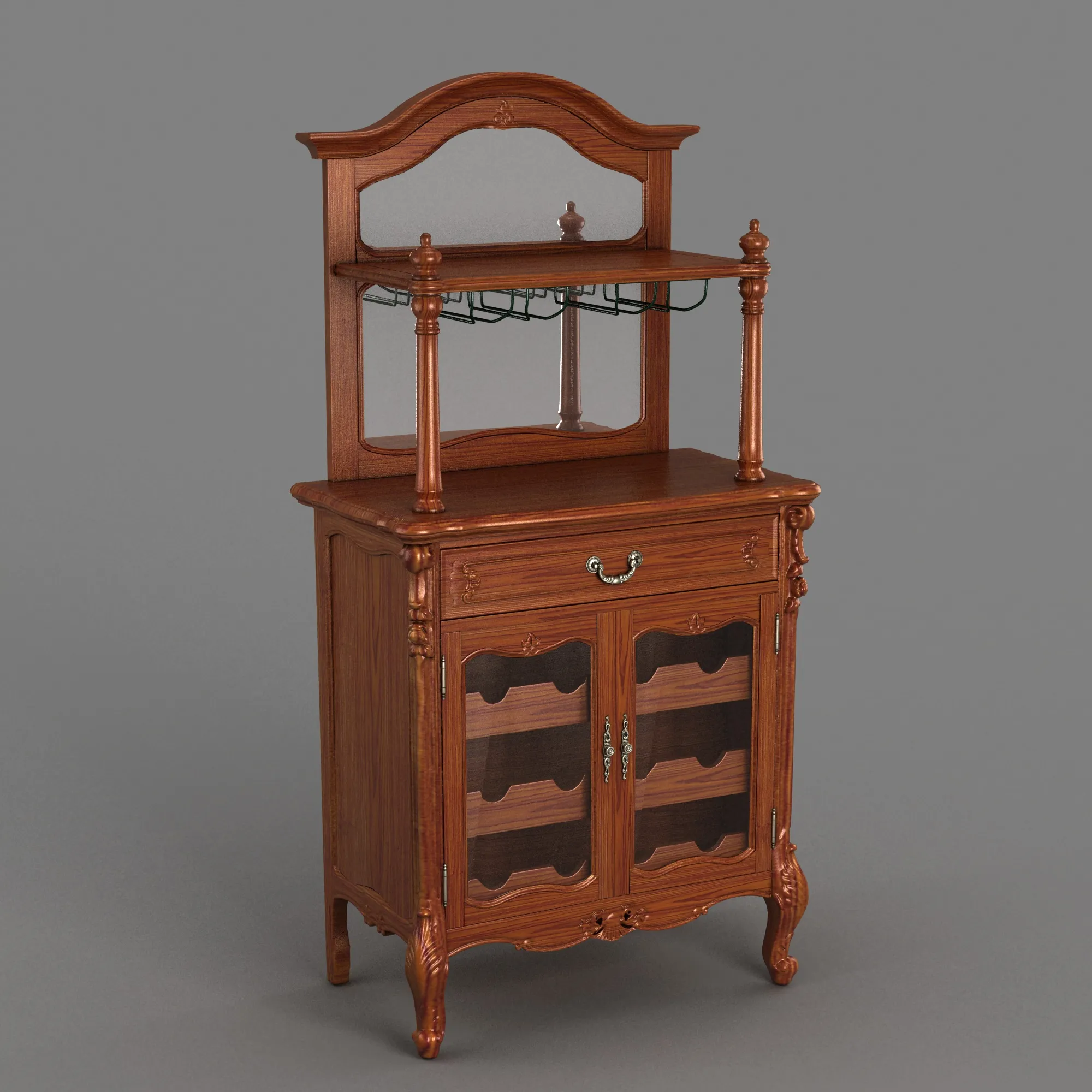 Wine cabinet 3D Model .c4d .max .obj .3ds .fbx .stl .blend 