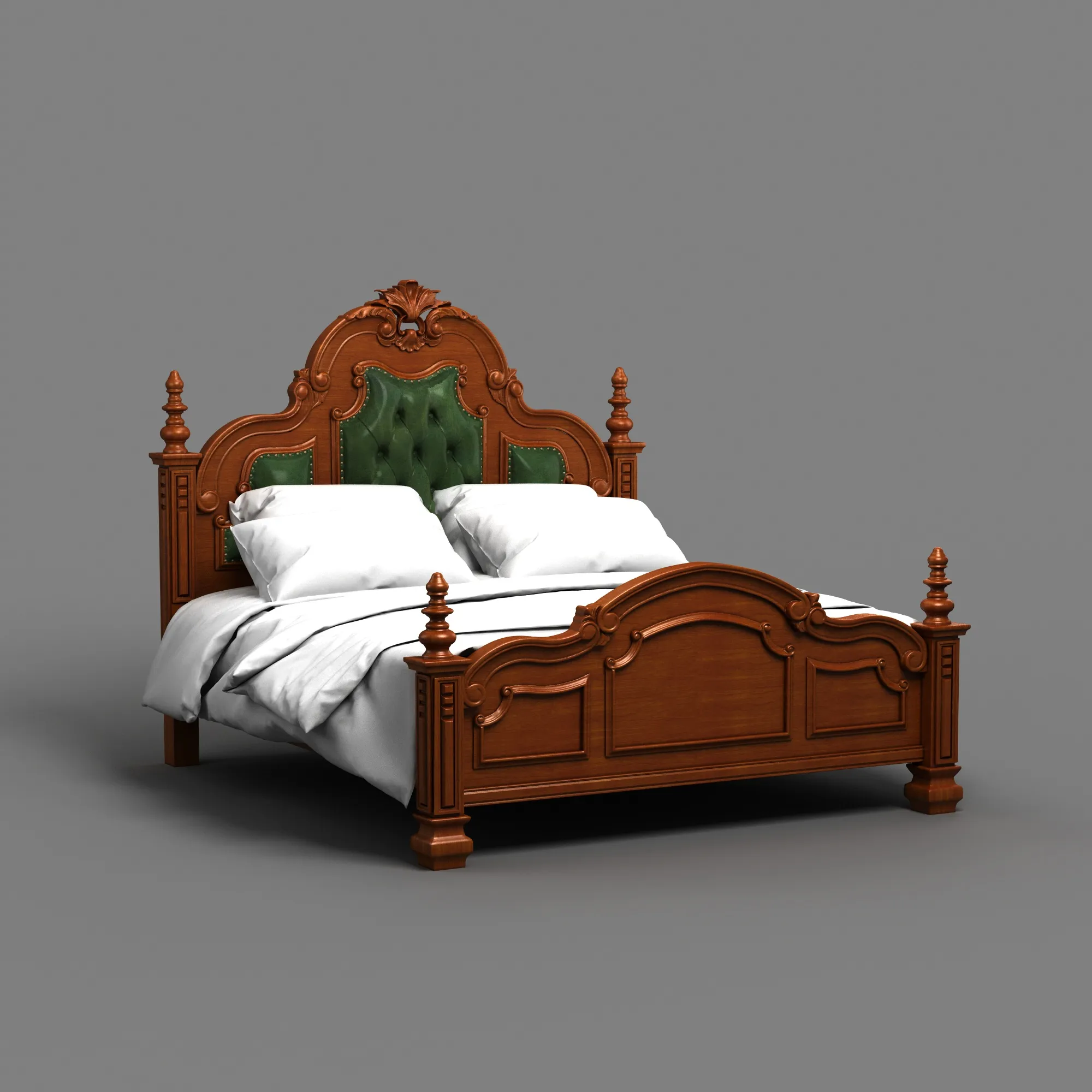 Bed 3D Model .c4d .max .obj .3ds .fbx .stl .blend 