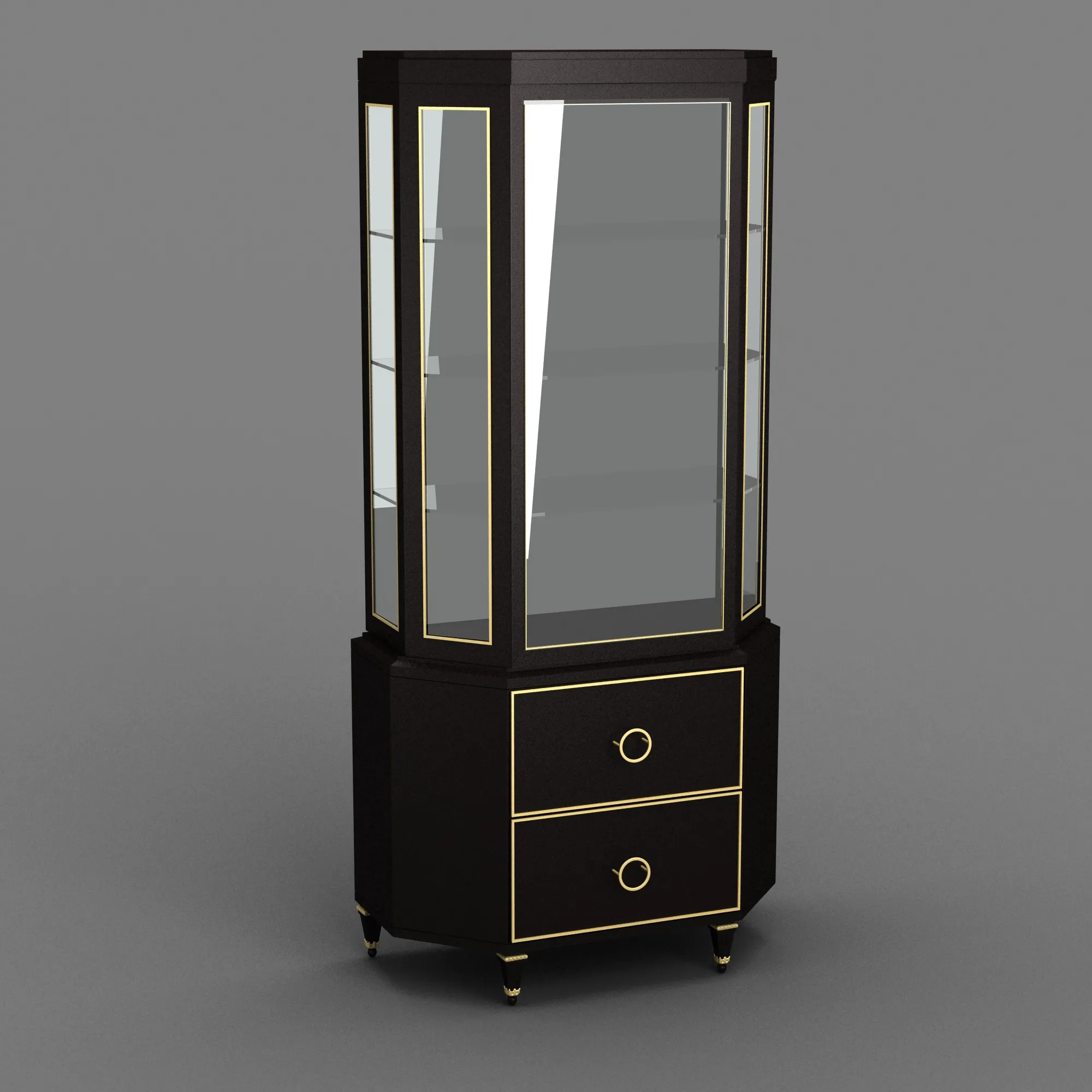 Wine cabinet 3D Model .c4d .max .obj .3ds .fbx .stl .blend 