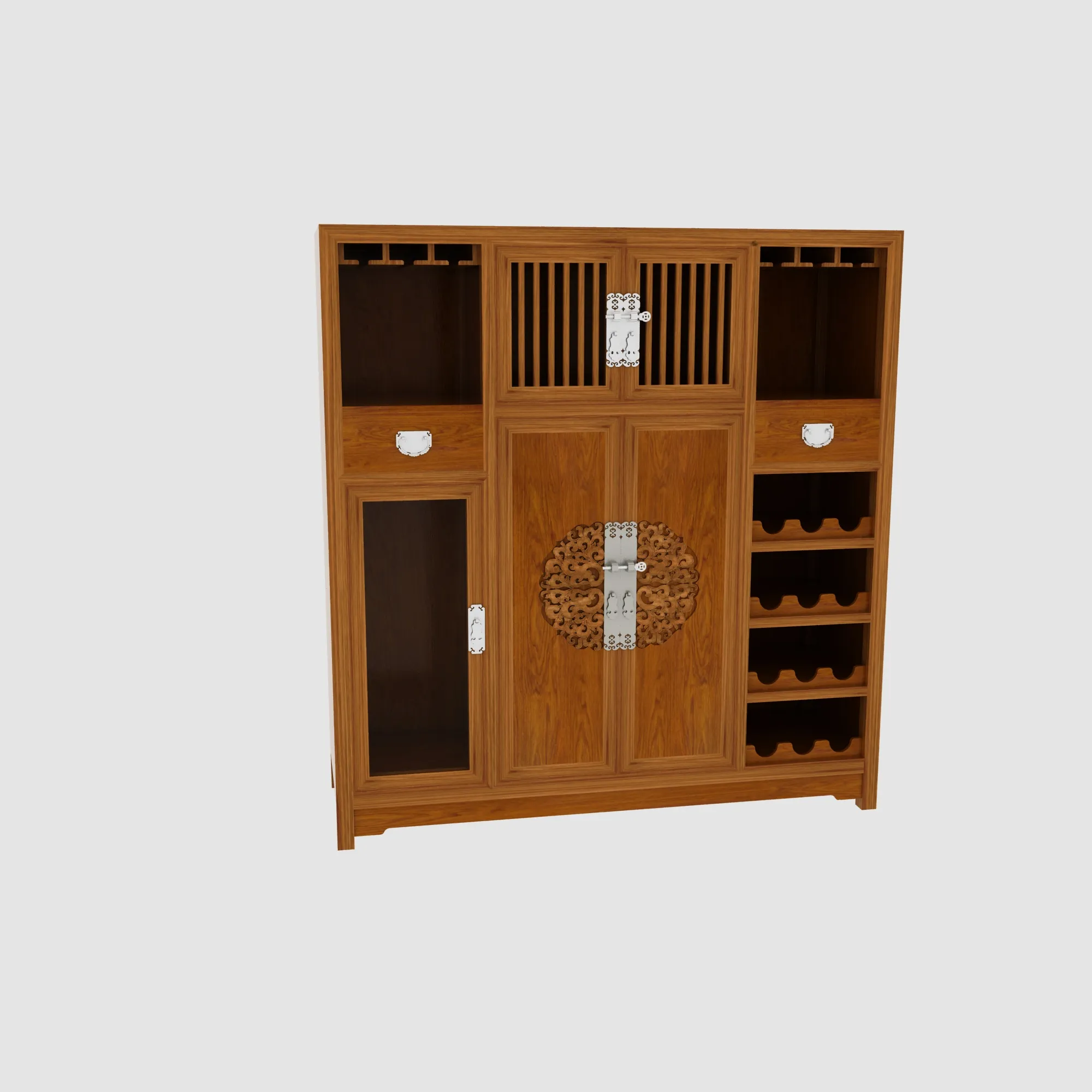 Wine cabinet 3D Model .c4d .max .obj .3ds .fbx .stl .blend 