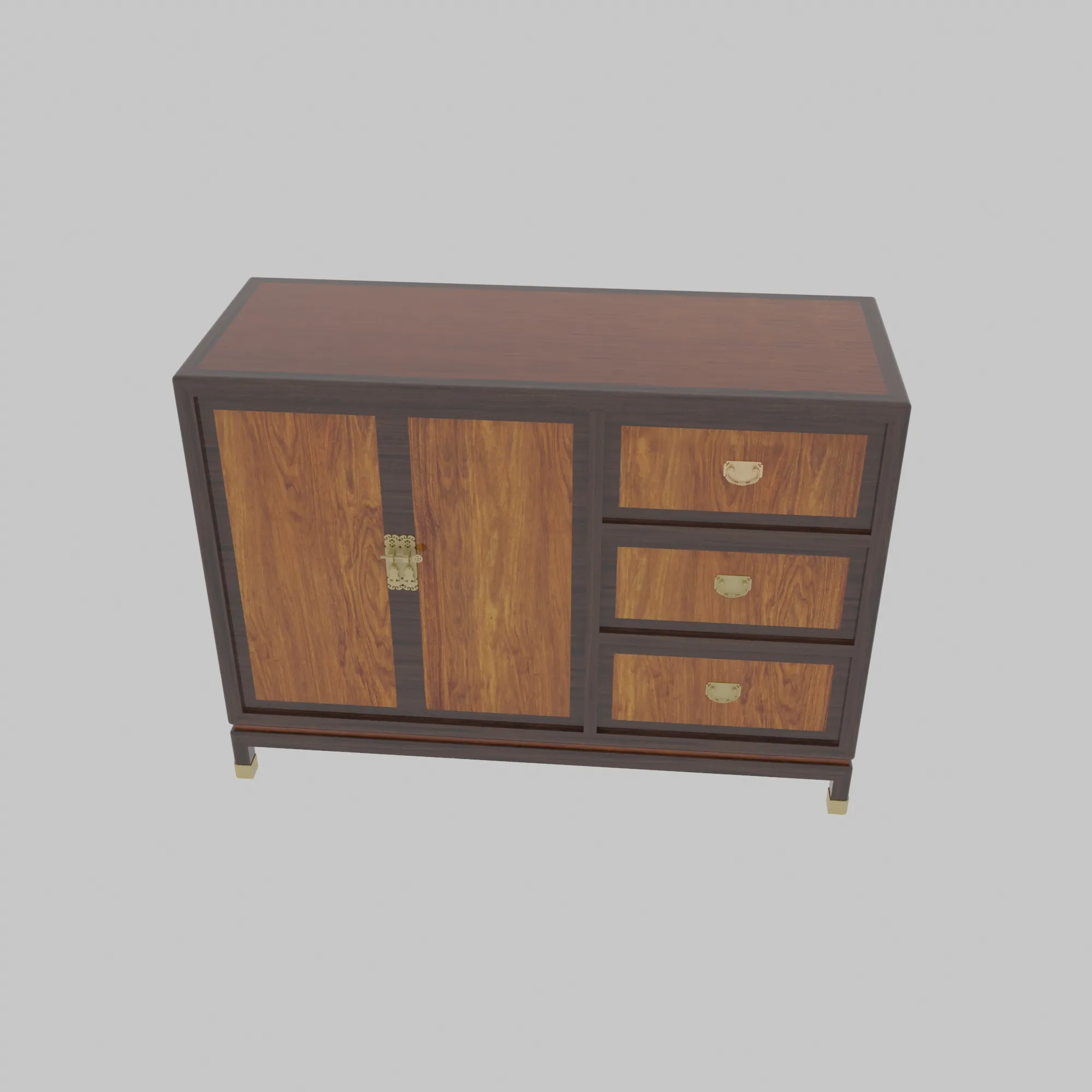Tea cabinet 3D Model .c4d .max .obj .3ds .fbx .stl .blend