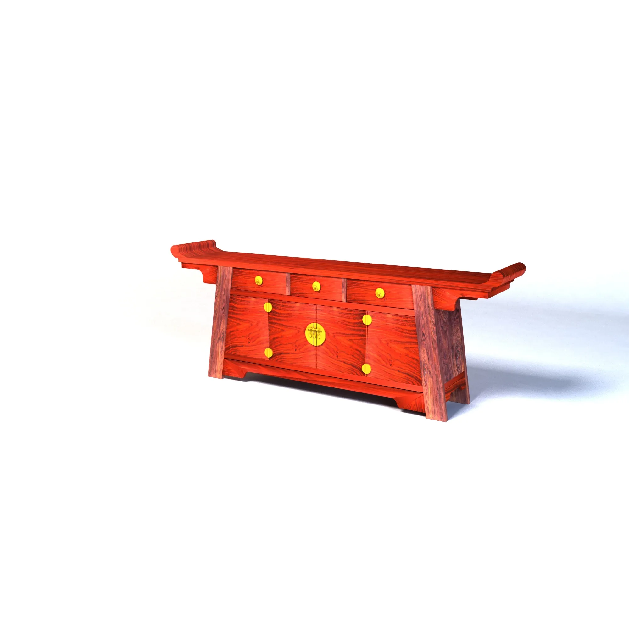 Three-section wardrobe 3D Model .c4d .max .obj .3ds .fbx .stl .blend