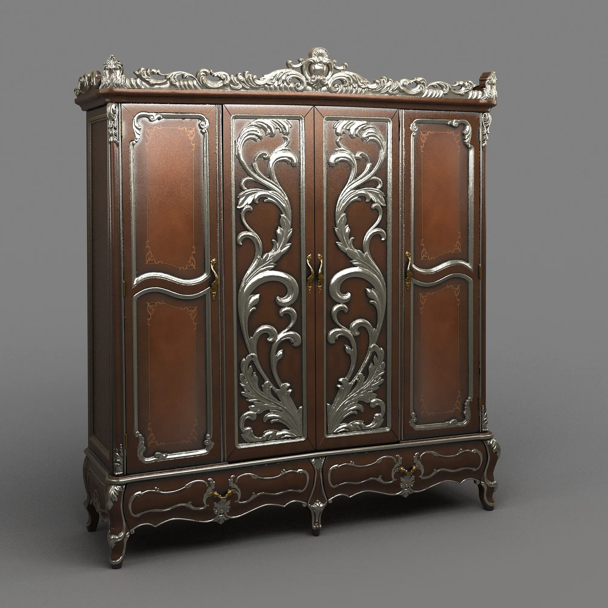 Wardrobe 3D Model .c4d .max .obj .3ds .fbx .stl .blend