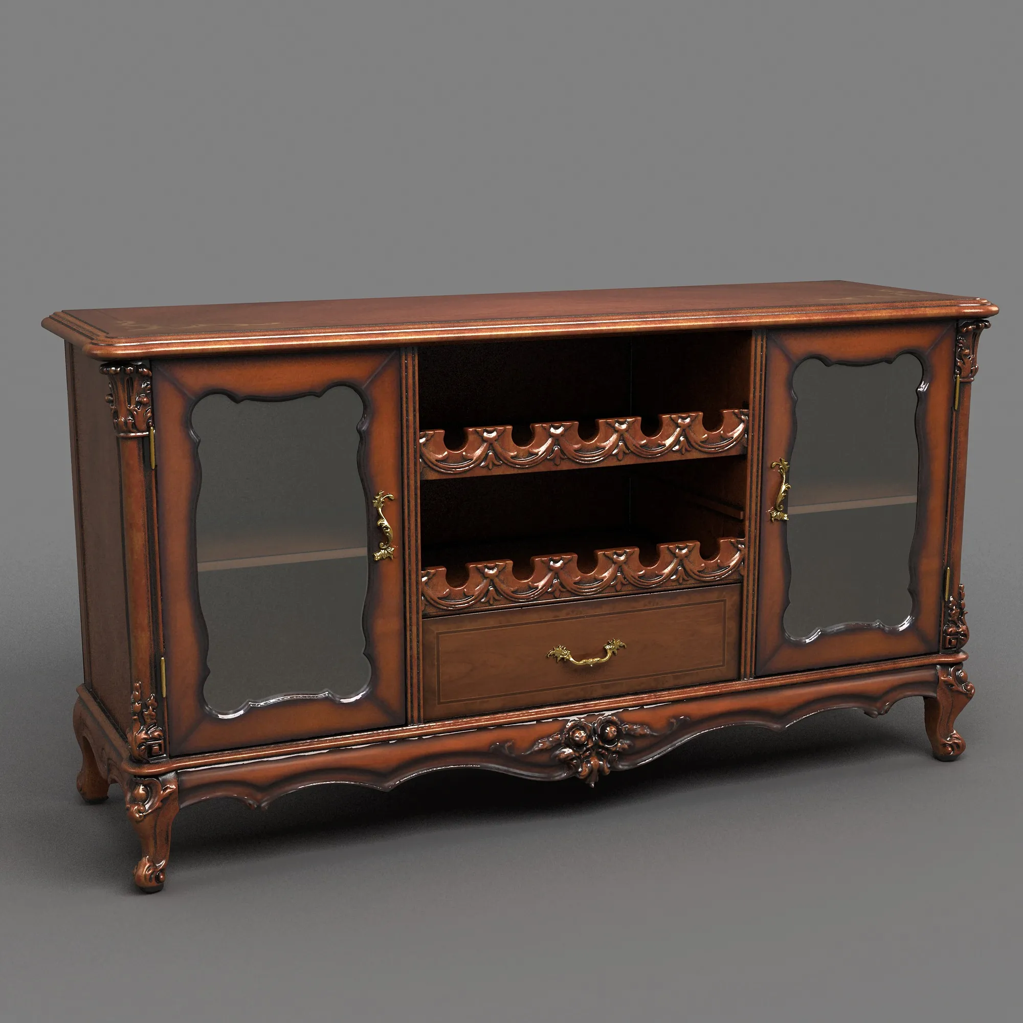 Sideboard 3D Model .c4d .max .obj .3ds .fbx .stl .blend 